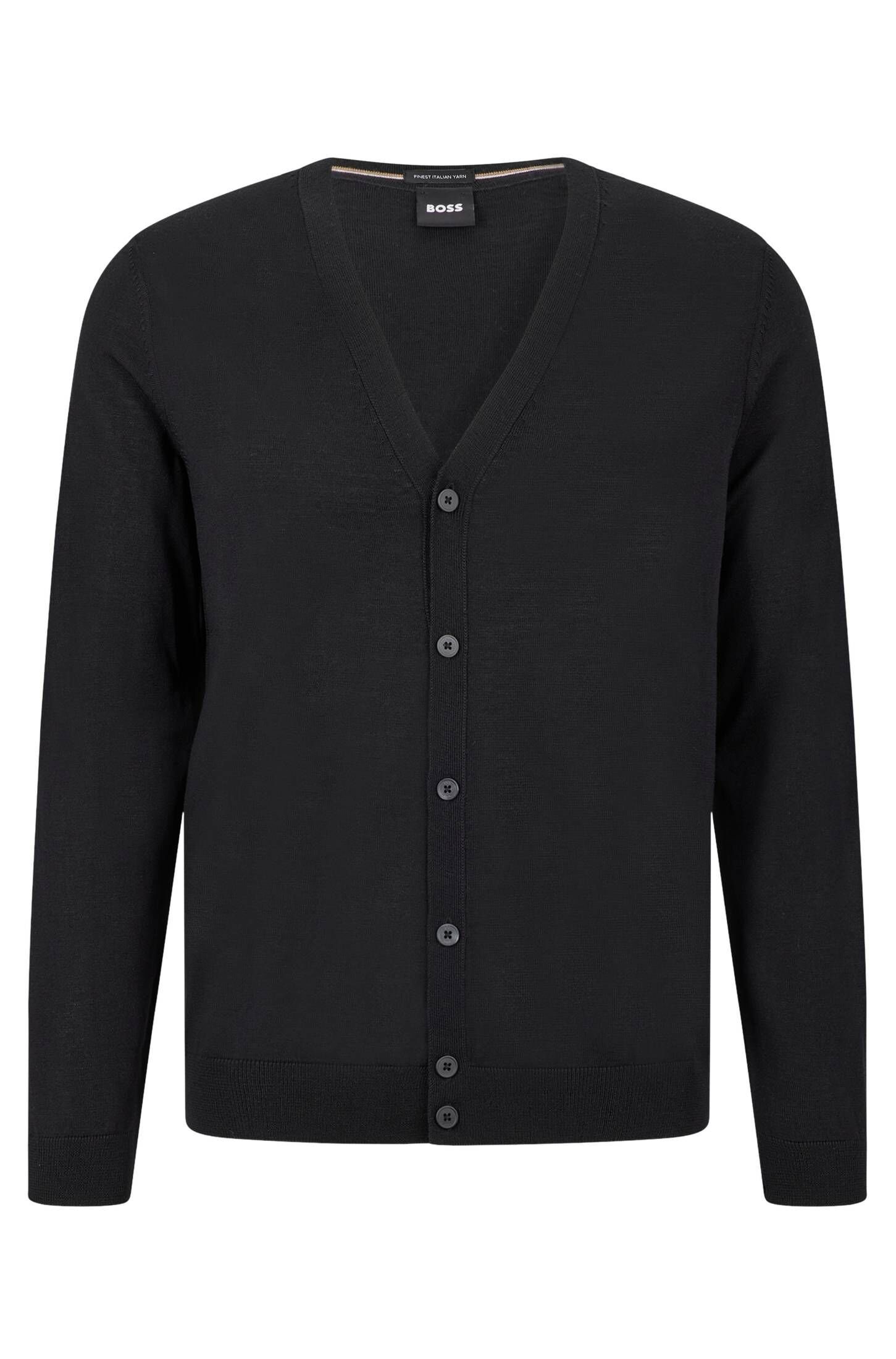 BOSS Strickjacke Herren Strickjacke MARDON-L (1-tlg) schwarz (15)