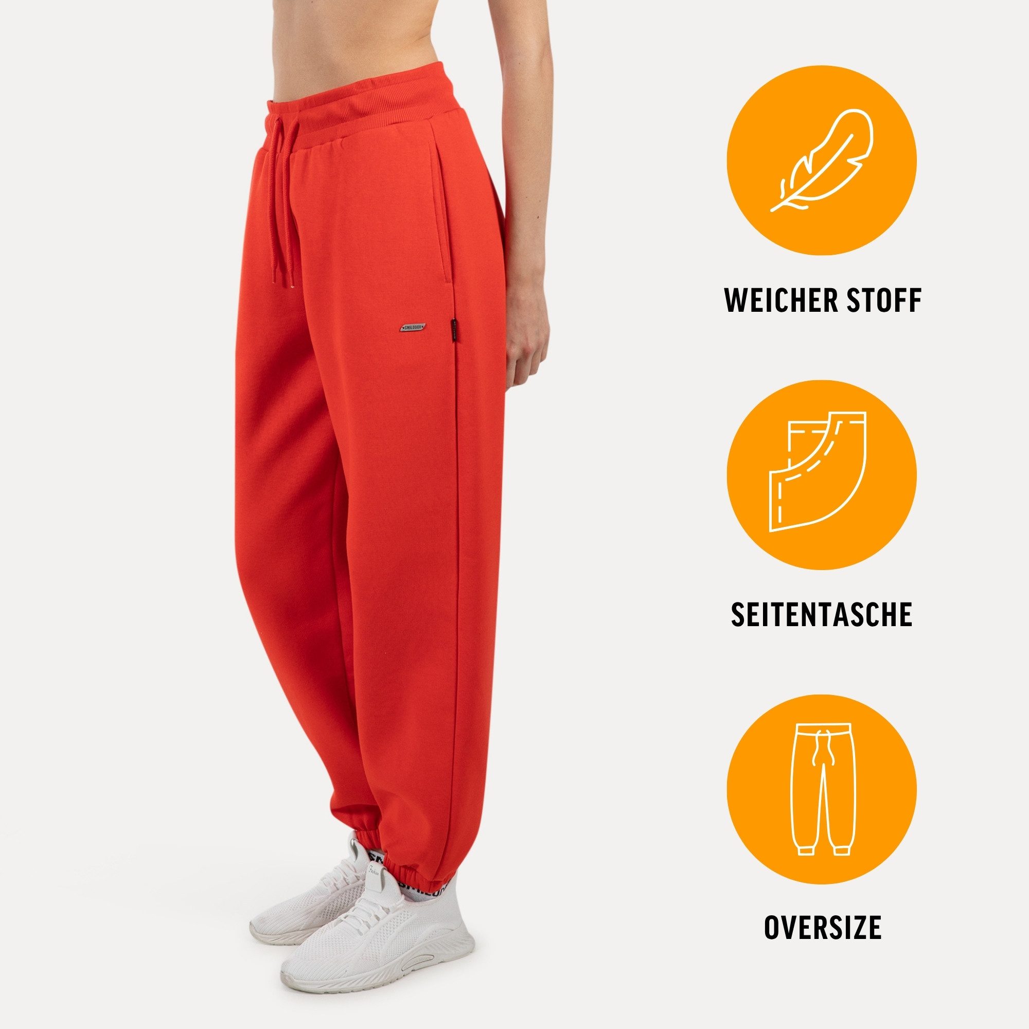 Smilodox Jogginghose Lyanna, Regular Fit Sweathose mit Kordelzug am Bund, Metallabel angenehmes Material Bündchen an Beinabschlüssen Sport Alltag Fitness
