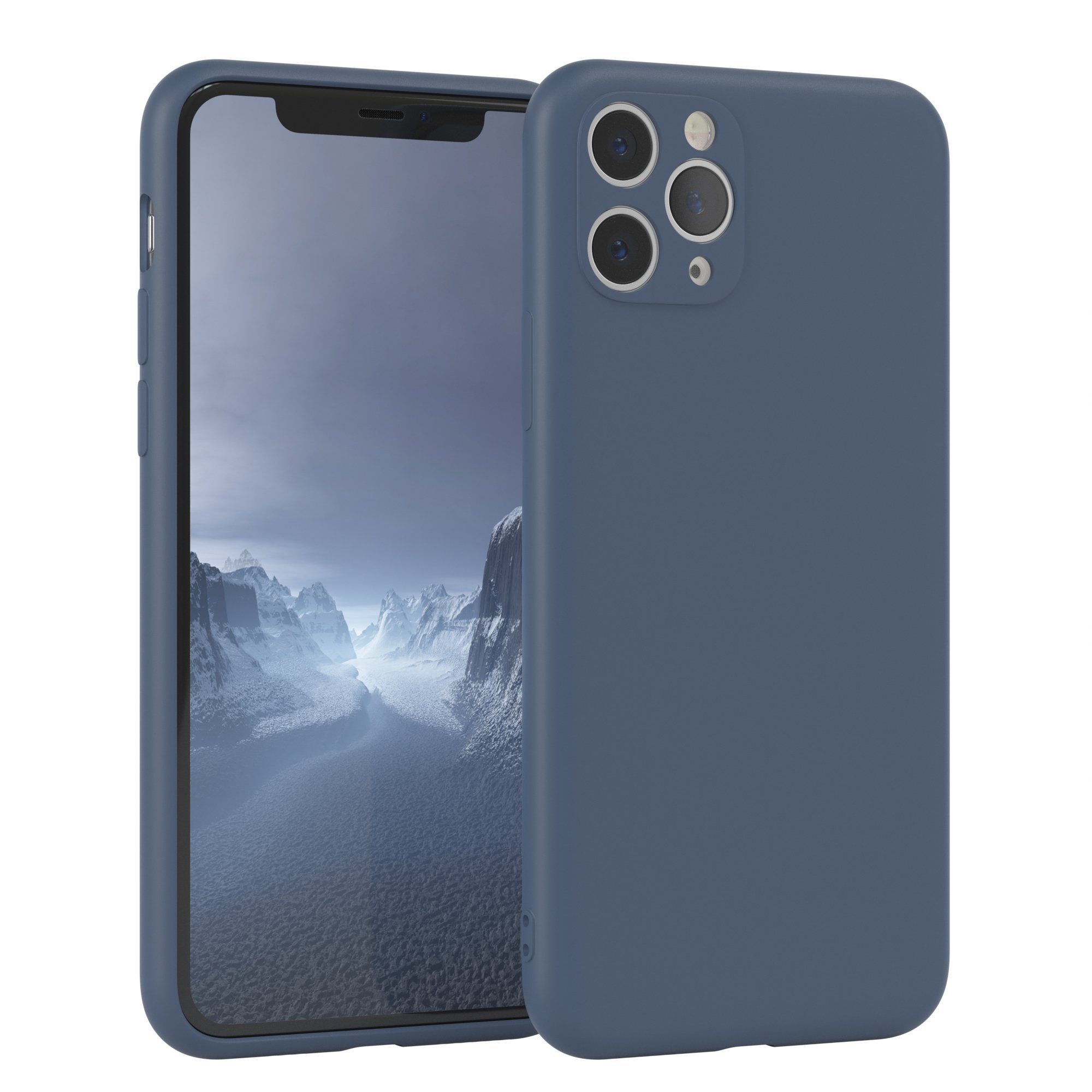 EAZY CASE Handyhülle für Apple iPhone 11 Pro Hülle Silikon 5,8 Zoll, Handy Softcase mattierte Silikonhülle Back Cover Soft Blau / Petrol