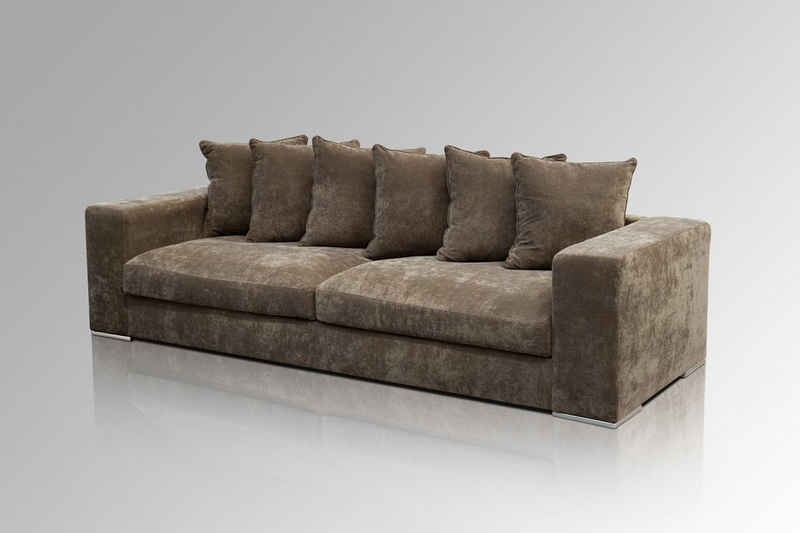 AMARIS Elements Sofa Samt Sofa 'Monroe' 4 Sitzer XL Big Sofa Wohnzimmer Couch in 4 Größen, Made in Europe