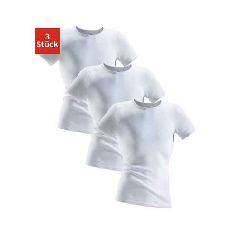 Clipper Unterhemd (3-St) aus Doppelripp, T-Shirt, Unterziehshirt, Kurzarm T-Shirt