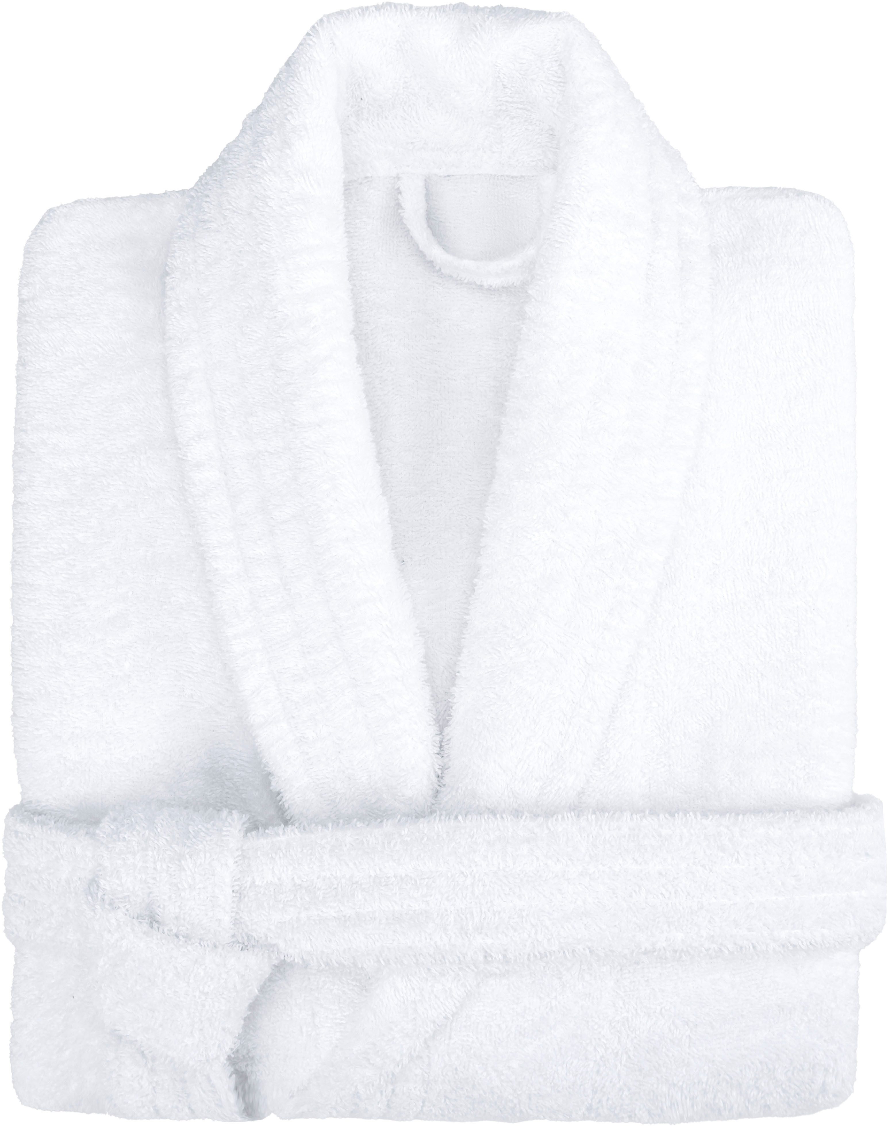 HAMMETEX Herrenbademantel hergestellt aus 100% Baumwolle – 380 g/m² Frottee, mit Taschen, Langform, Baumwolle, Schalkragen, Gürtel, saugfähig & Weich – Bild 2 von 5