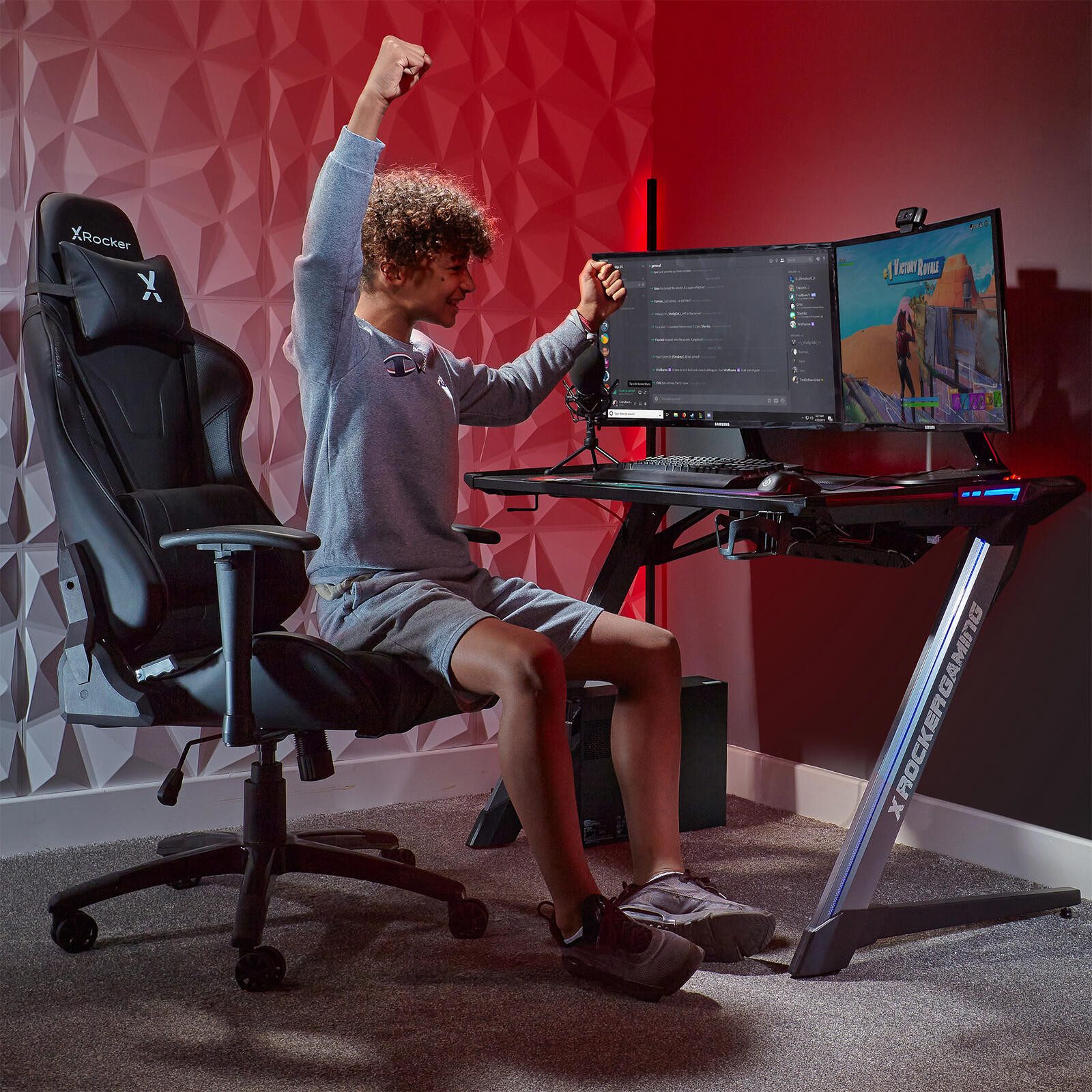 X Rocker Gaming-Stuhl Agility ESports Gaming-Bürodrehstuhl - schwarz