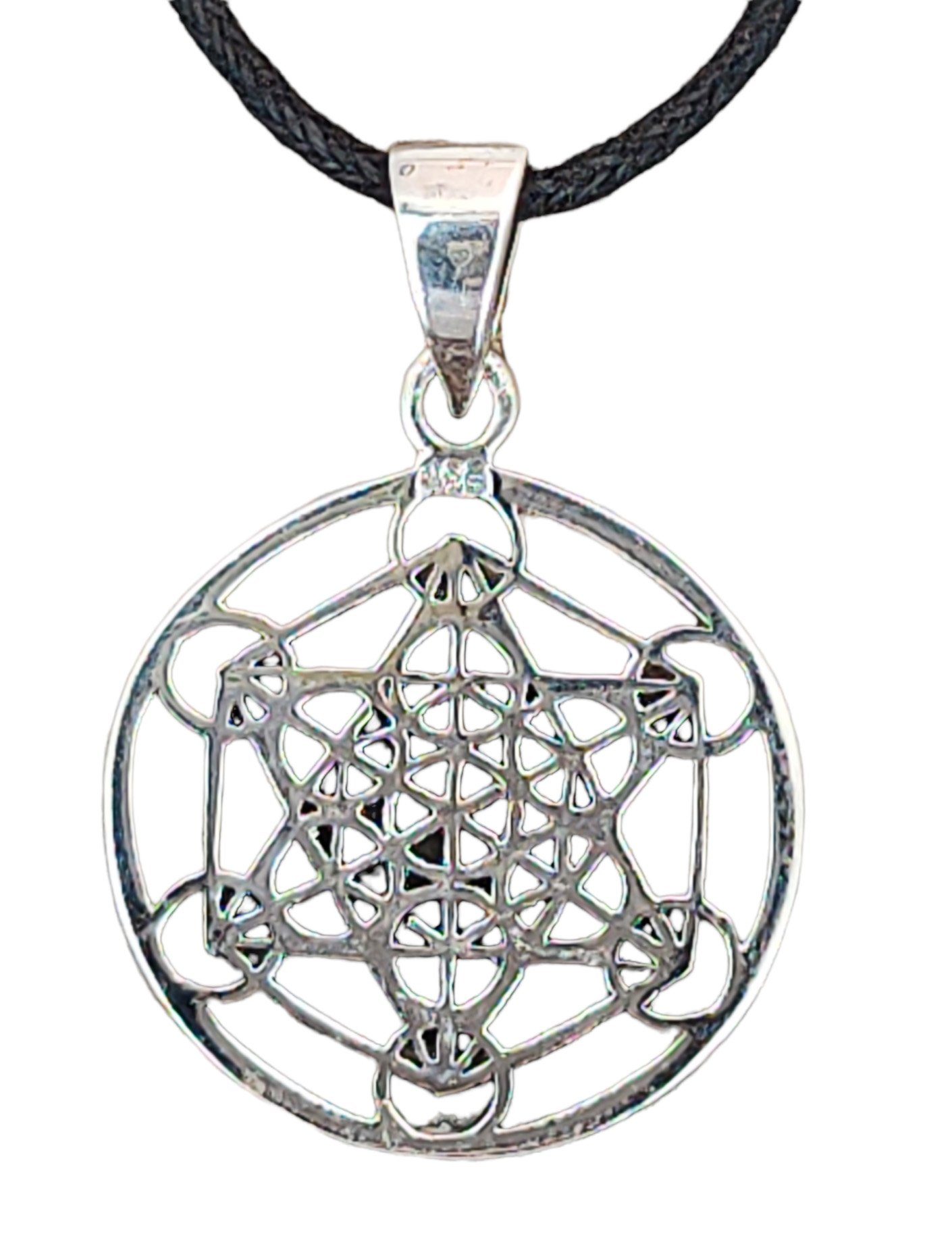 Kiss of Leather Kettenanhänger Metatrons Würfel 925 Sterling Silber Symbol Engel Gott Metatron