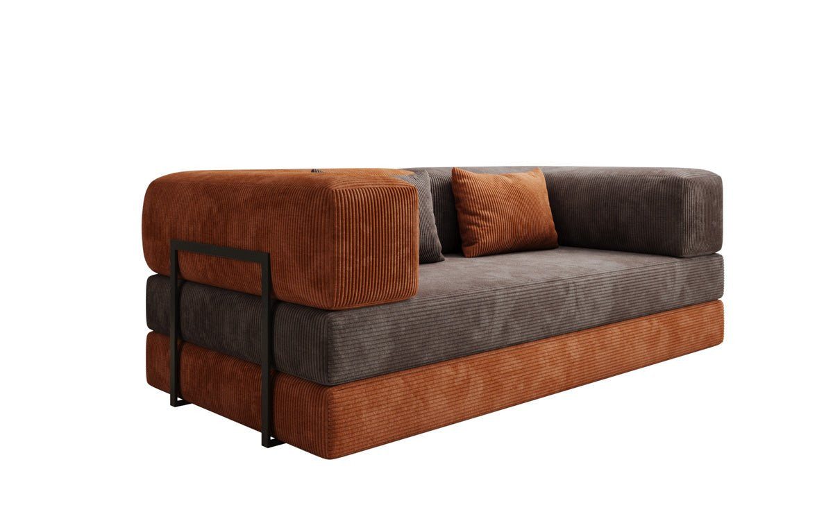 Luxusbetten24 Sofa Lazy 3 Sitzer Rust, LIMITED EDITION in Cord