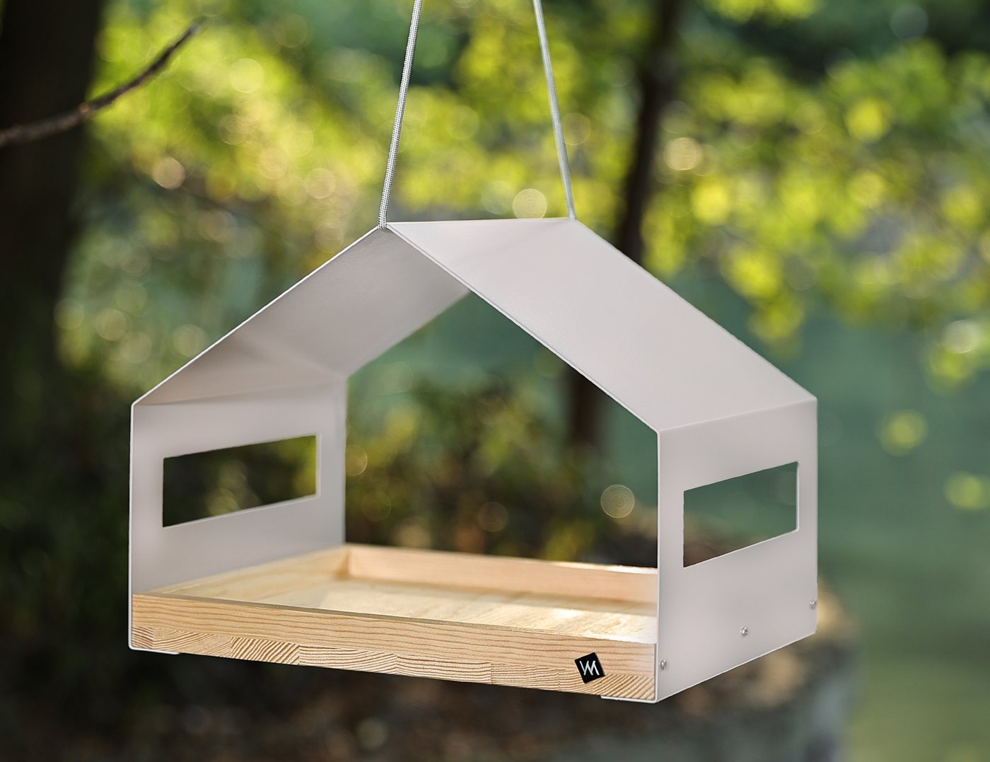 Thumbnail - WONDERMAKE Vogelhaus wetterfest zum Aufhängen, Metall Vogelfutterhaus groß Vogelhäuschen, Design Futterhaus für Wildvöge...