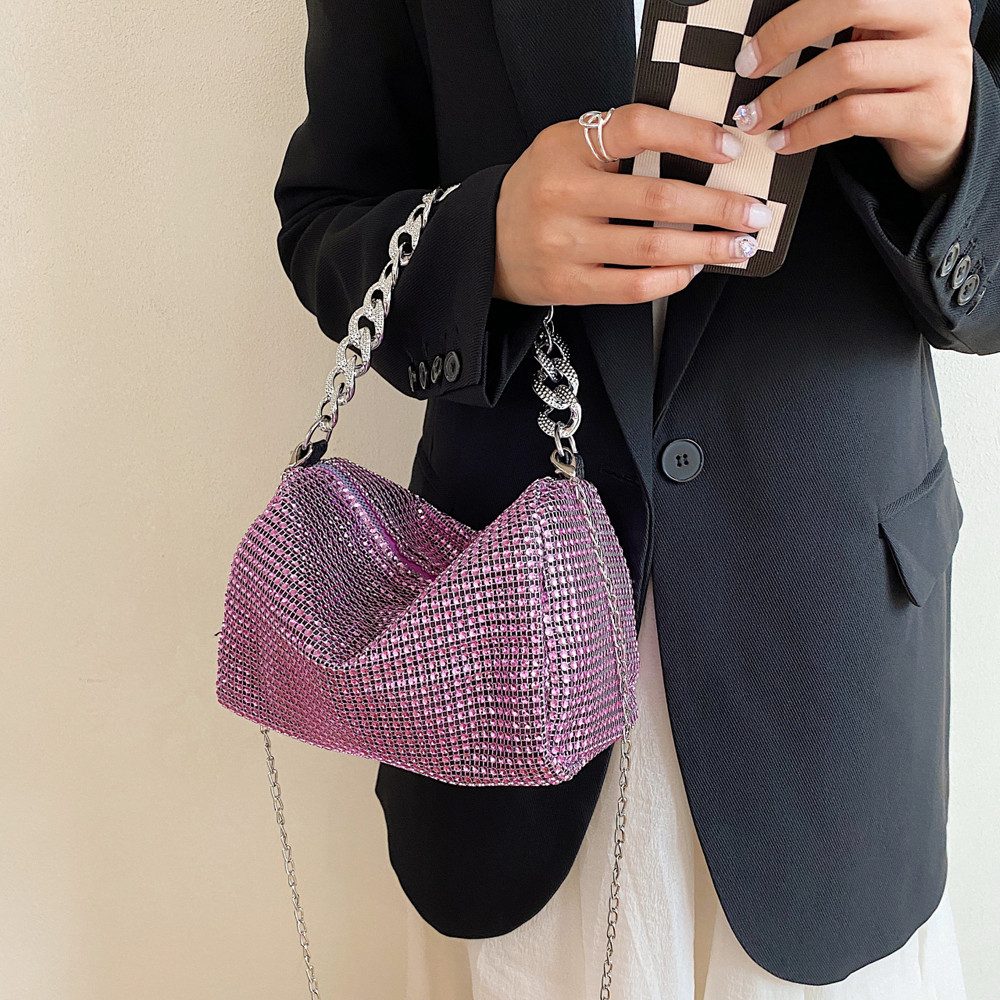 Zaewry Clutch Damen Glitzer Tasche, Elegante Tasche Abendtasche Hohe Kapazität, mit Reißverschluss Clutch CrossBody Bag Umhängetasche – Bild 3 von 5