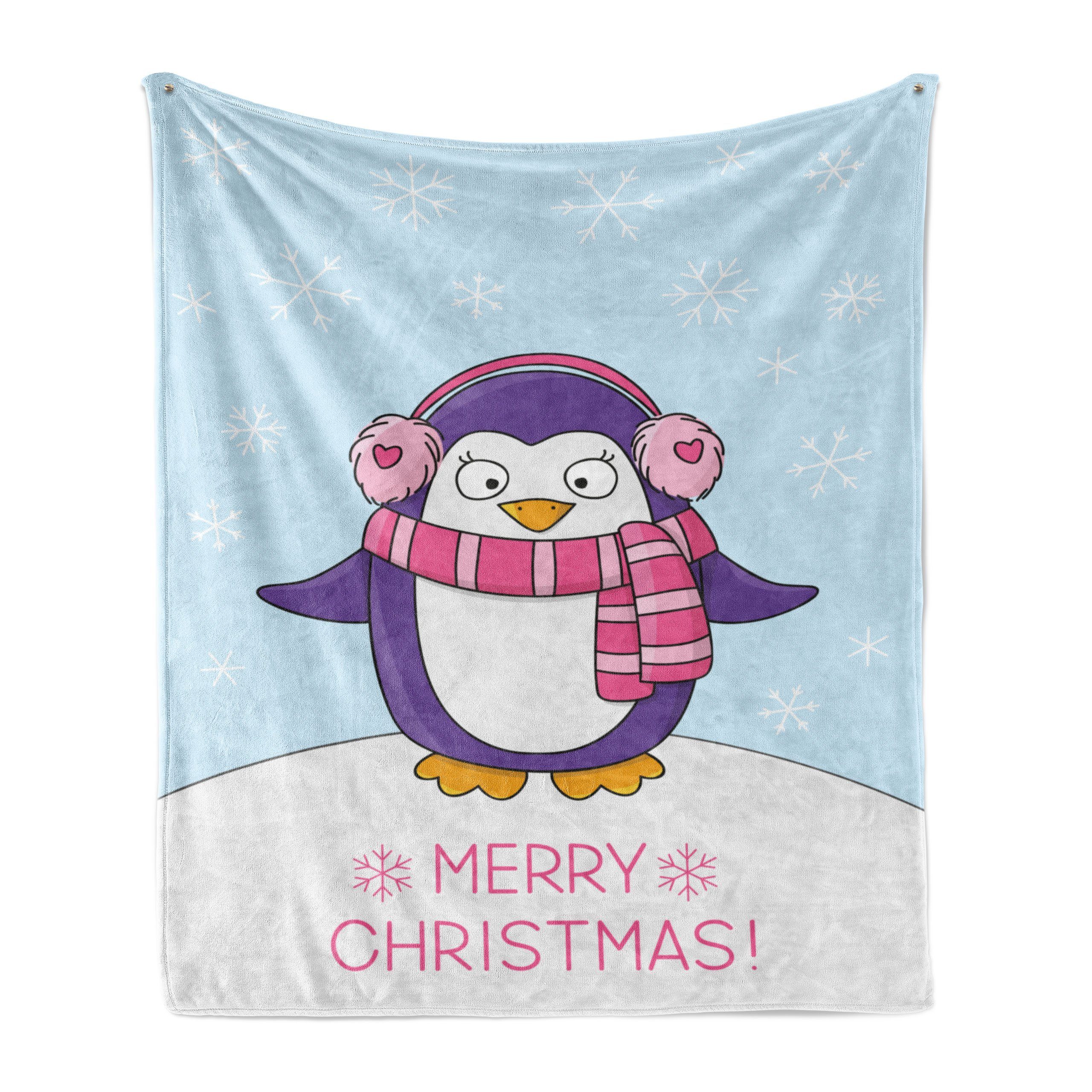 Pinguin Weihnachten und Wohndecke Außenbereich, Plüsch Abakuhaus, Innen- Schal den für Gemütlicher Earmuffs