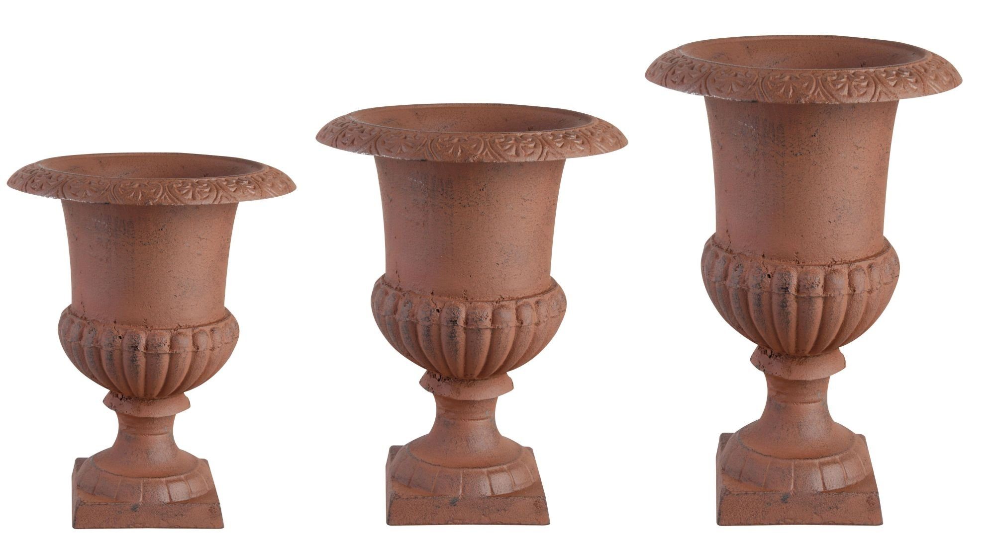 Sockel St), auf sehr Metal und Vasen Französische im 3 robust Esschert aus Pflanzschale Design BV Set, (Set,