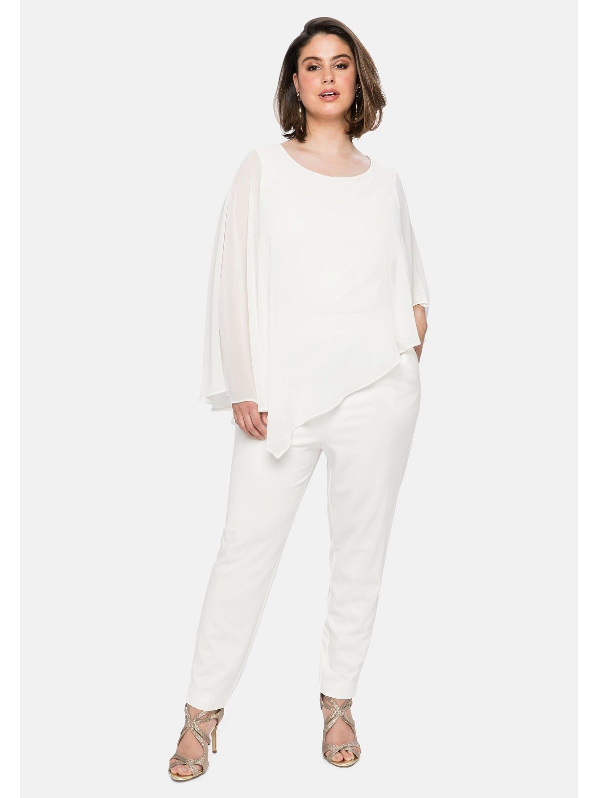 Sheego Jumpsuit Große Größen im Lagenlook, mit Fledermausärmeln