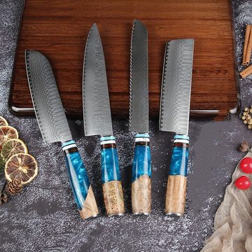 Coisini Messer-Set Damastmesser-set Damaststahl Küchenmesser (4-tlg)