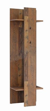 FORTE Garderoben-Set Garderobe CLIF 4-tlg. Komplett-Set Optik: Old Wood Vintage von Forte, (Komplett-Set, Dielenschrank, Kommode, Spiegel, Garderobenpaneel)
