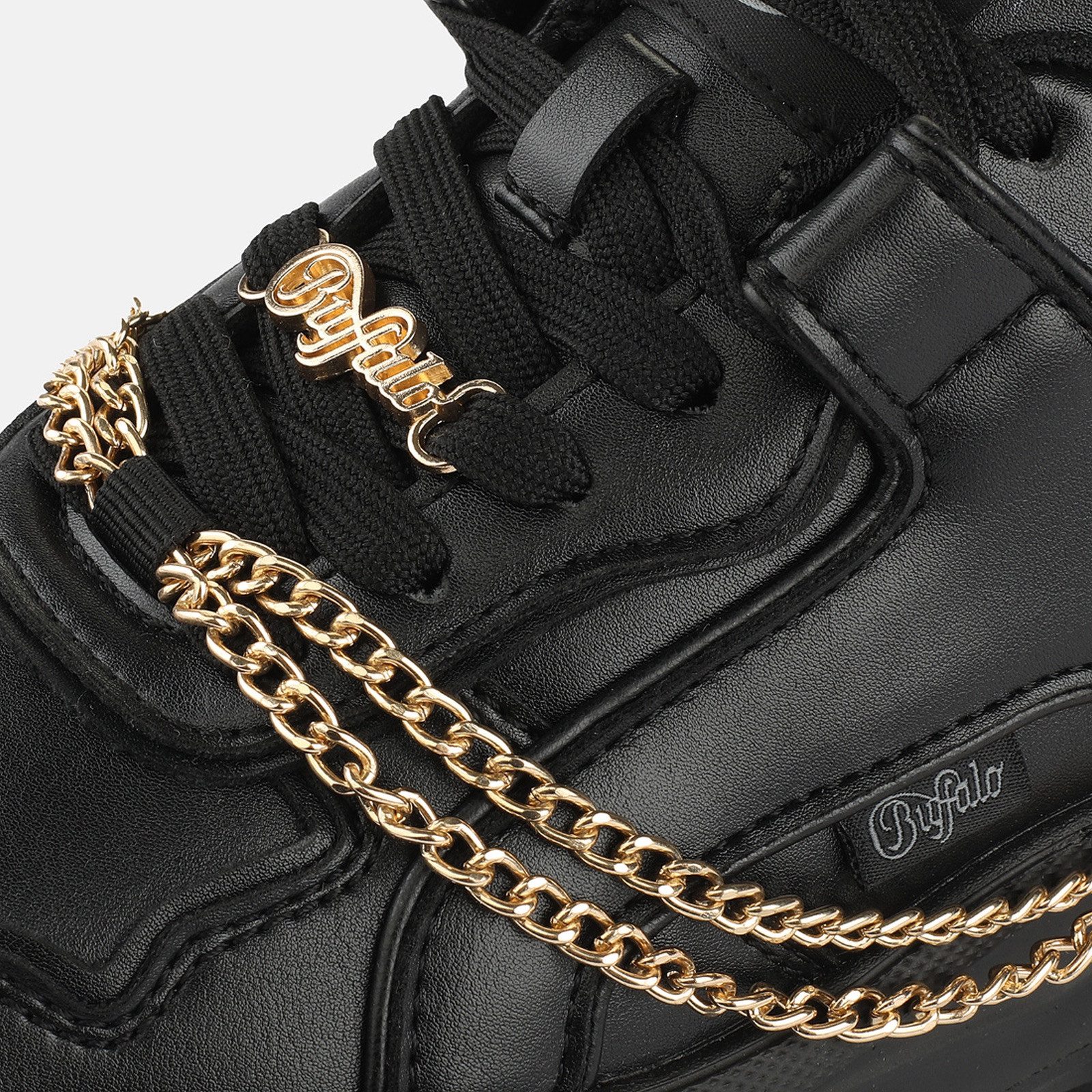Buffalo Bliss Chain Plateausneaker Halbschuh, Schnürschuh, Chunky Sneaker mit Zierkette