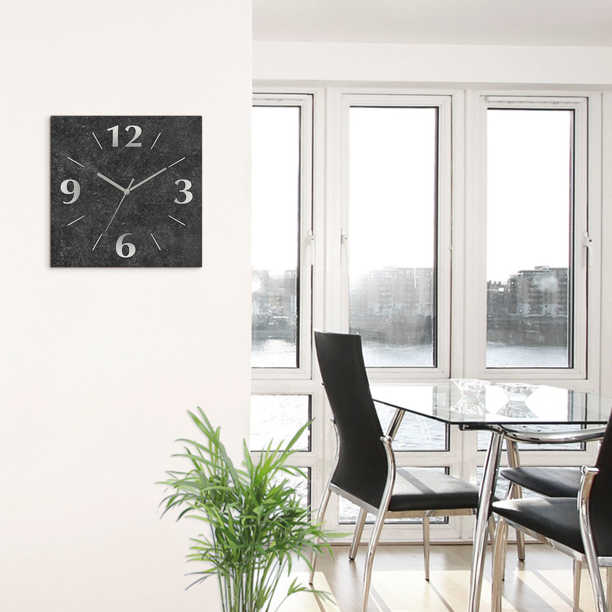 Artland Wanduhr Granit-Gestein-Anthrazit (wahlweise mit Quarz- oder Funkuhr günstig online kaufen