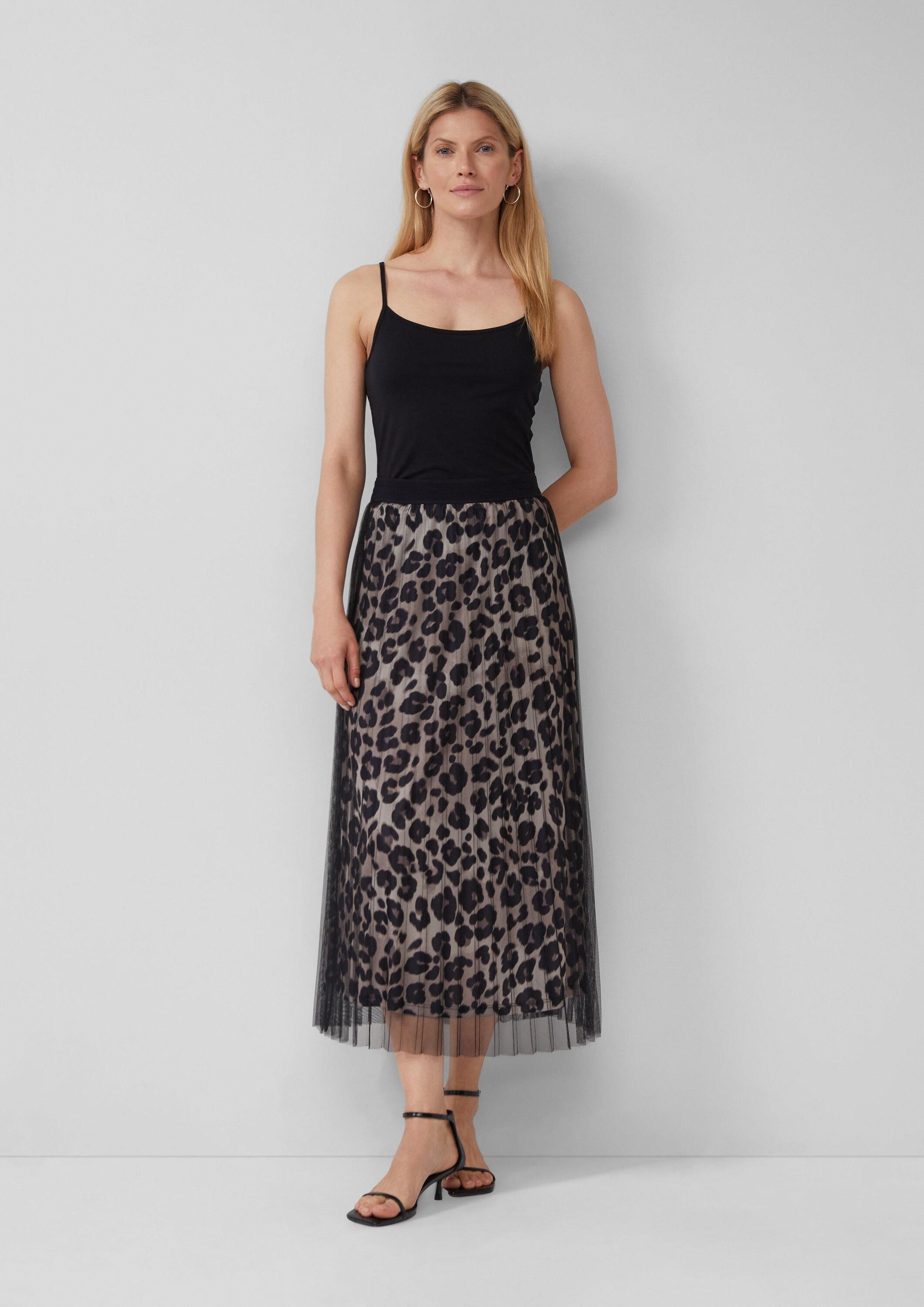 s.Oliver Midirock Rock Mesh-Rock mit Leo-Muster