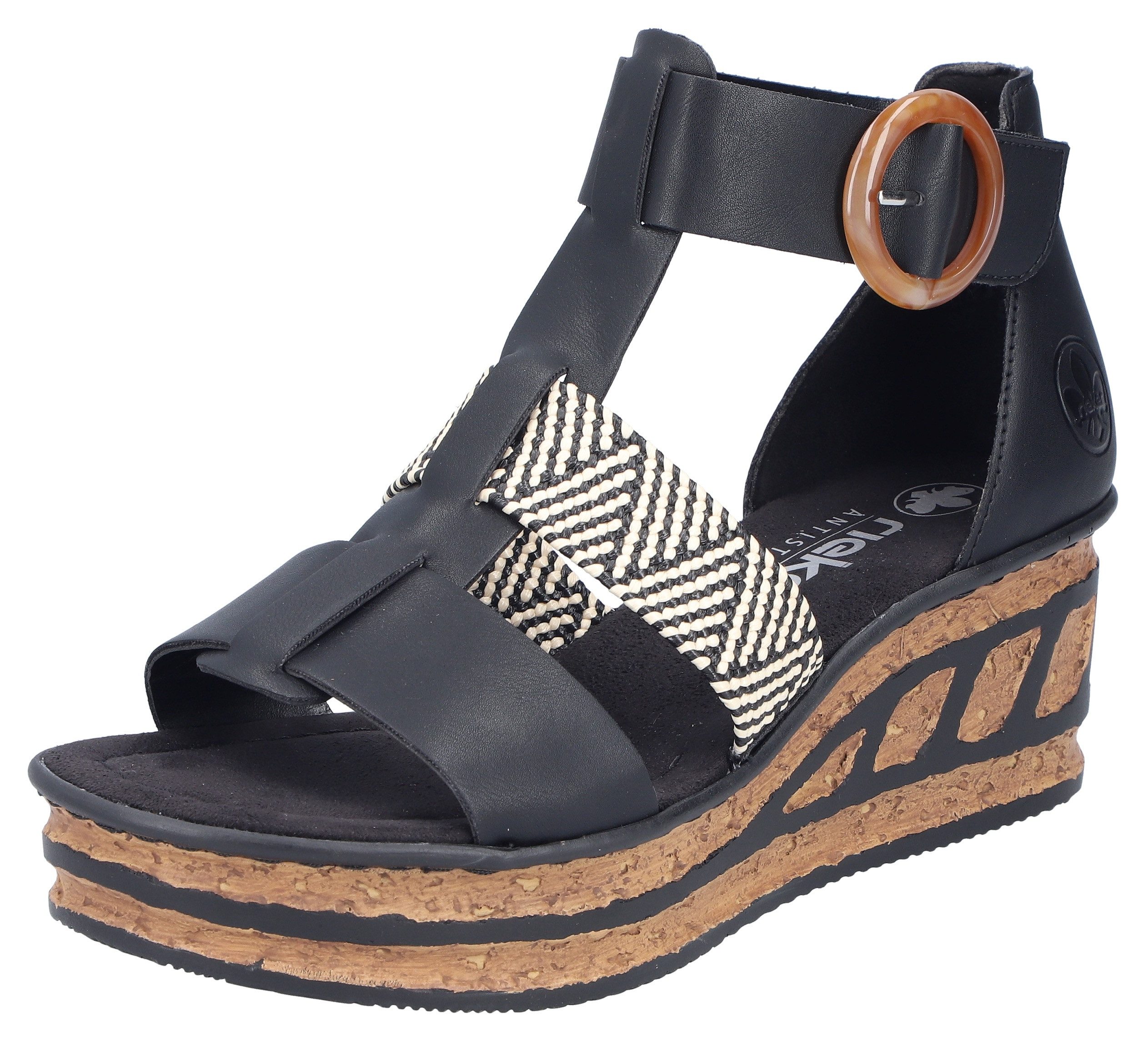 Rieker Keilsandalette Sommerschuh, Plateausandalette, Sandale mit modischem günstig online kaufen