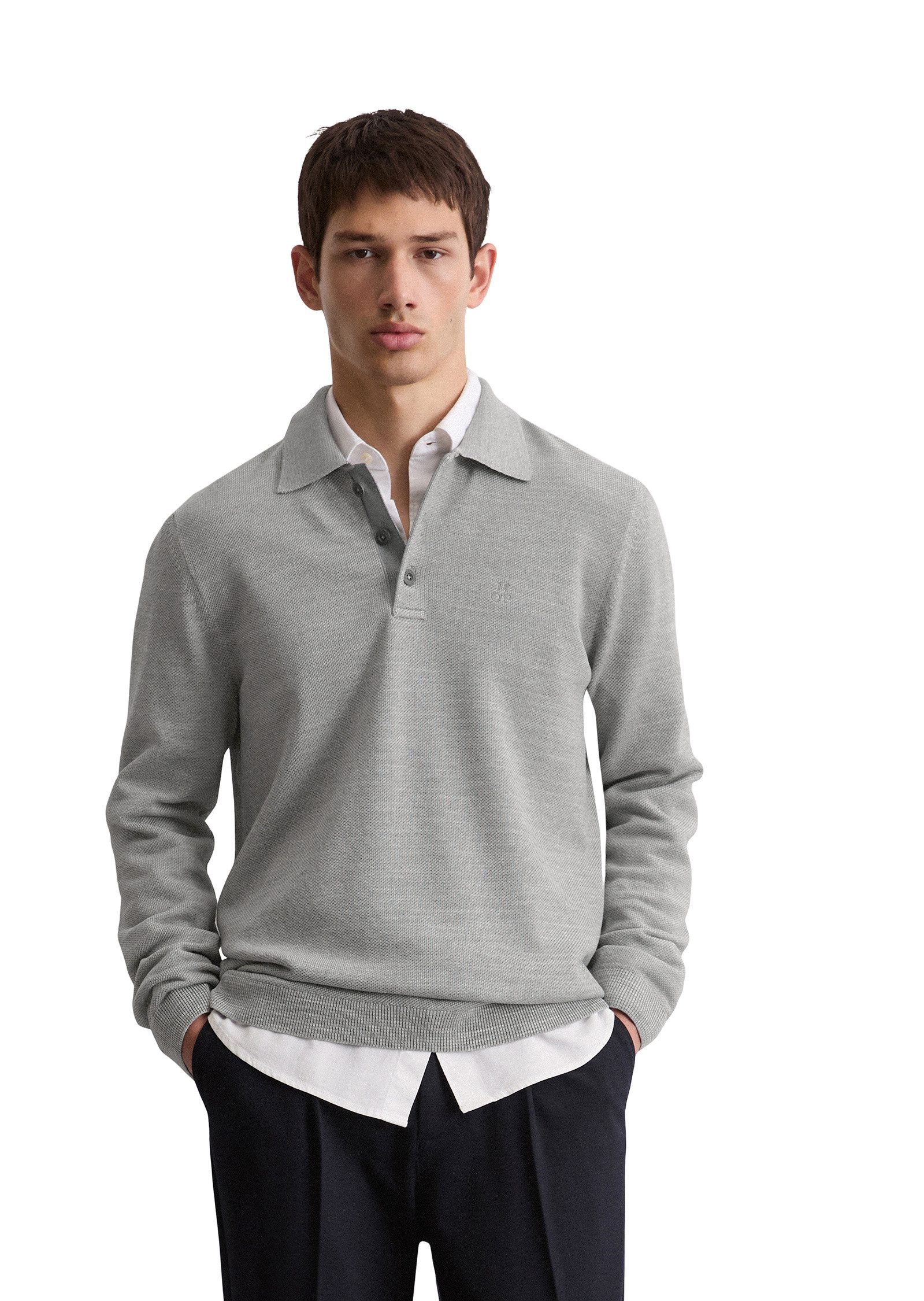 Marc O'Polo Strickpullover aus feinem Bio-Baumwoll-Piqué günstig online kaufen