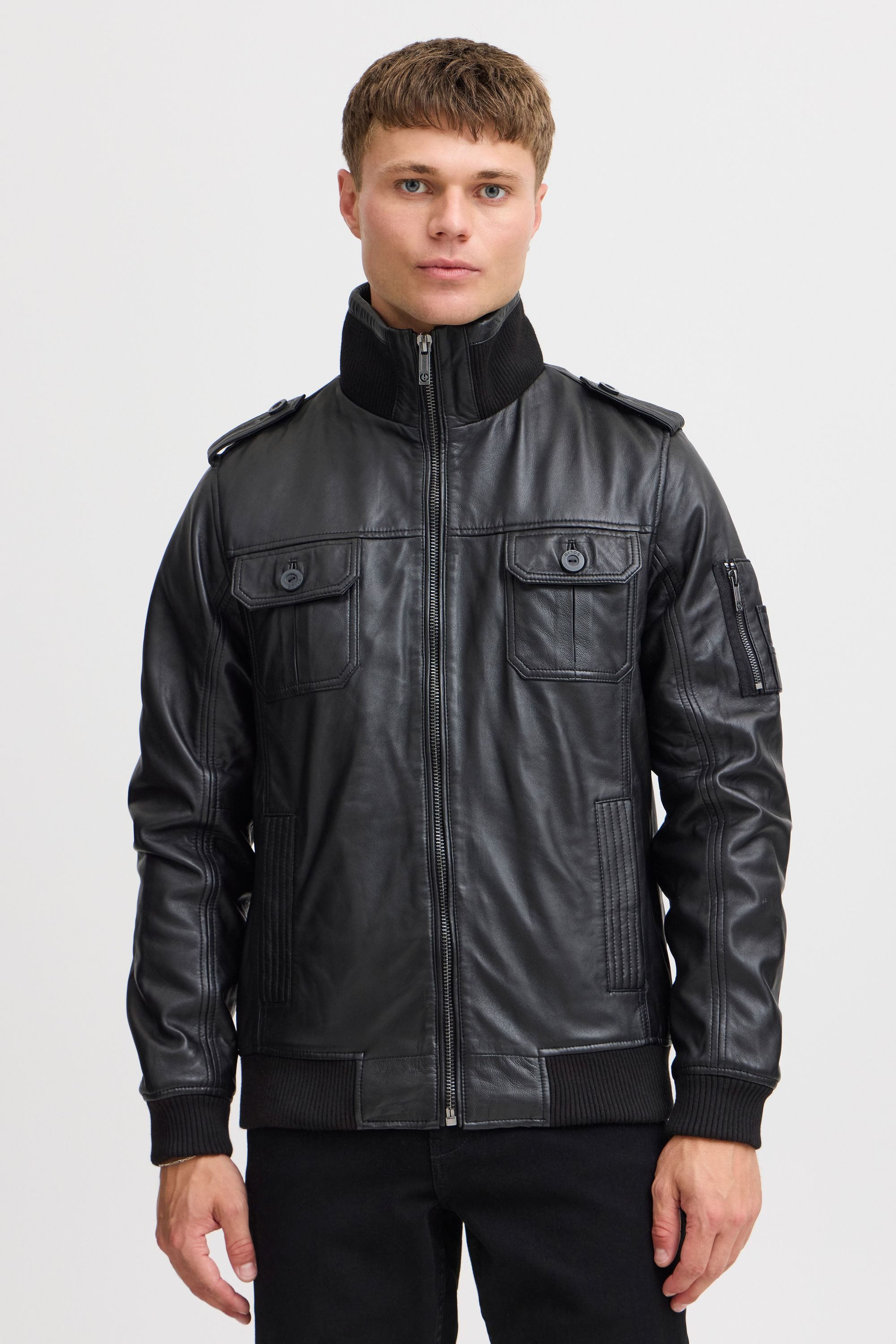 !Solid Lederjacke SDFamash Bikerjacke aus 100% Schafsleder