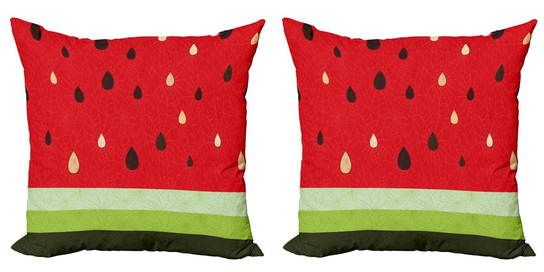 Kissenbezüge Modern Accent Doppelseitiger Digitaldruck, Abakuhaus (2 Stück), Natur Wassermelone Makro Obst