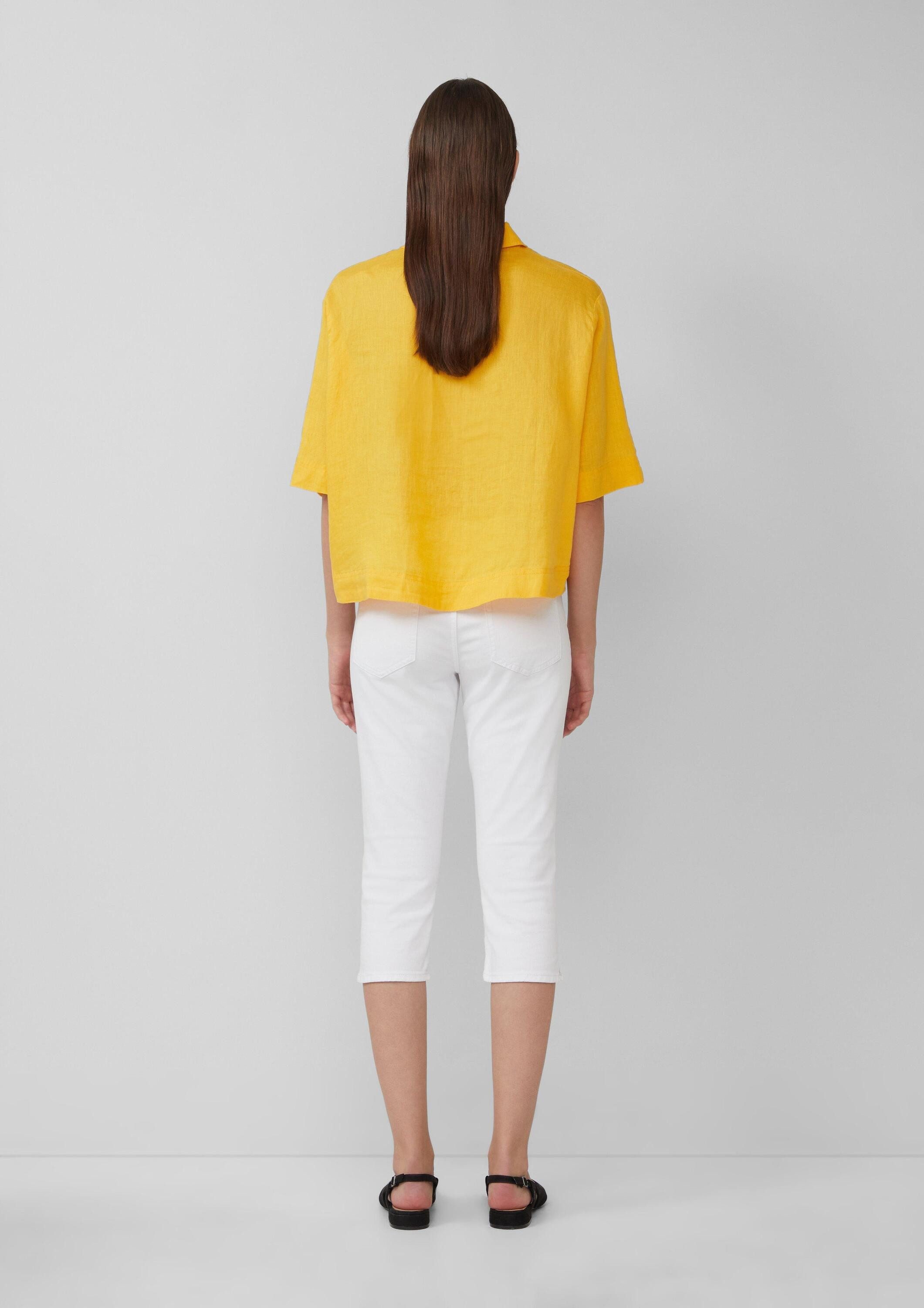 s.Oliver Kurzarmbluse Bluse Kurzarmbluse aus Leinen im Relaxed Fit