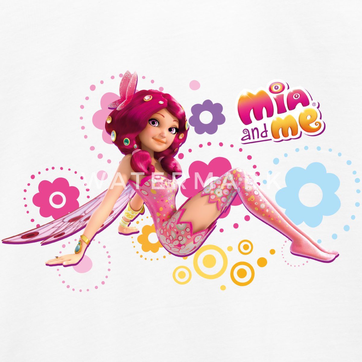 Spreadshirt T-Shirt Mia and Me Elfe Mia Sitzt In Blumen Teenager Premium T-Shirt (1-tlg)