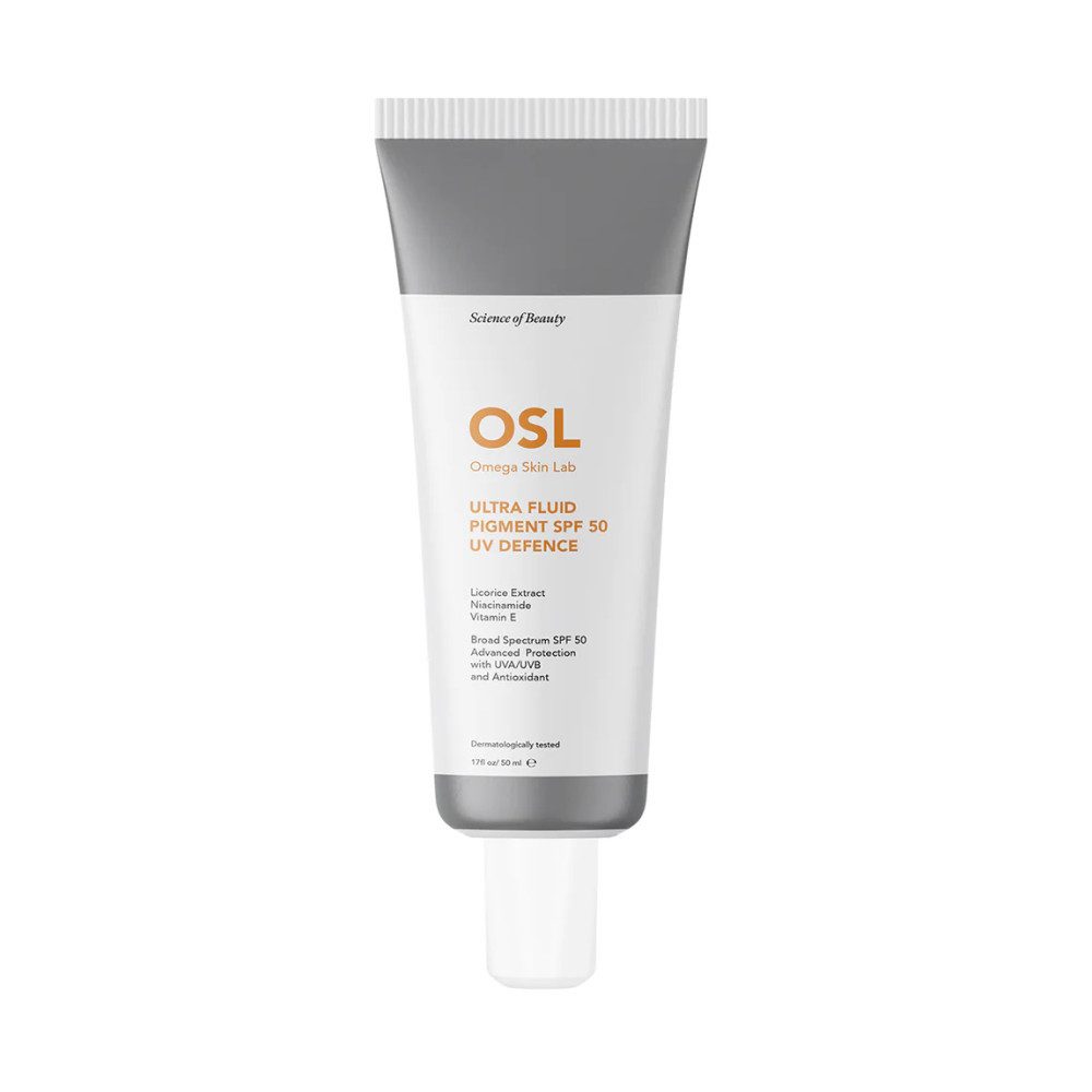 OSL Omega Skin Lab After Sun OSL Ultra Fluid Pigment SPF 50 UV Defense 50 ml freundliche Sonnencrem