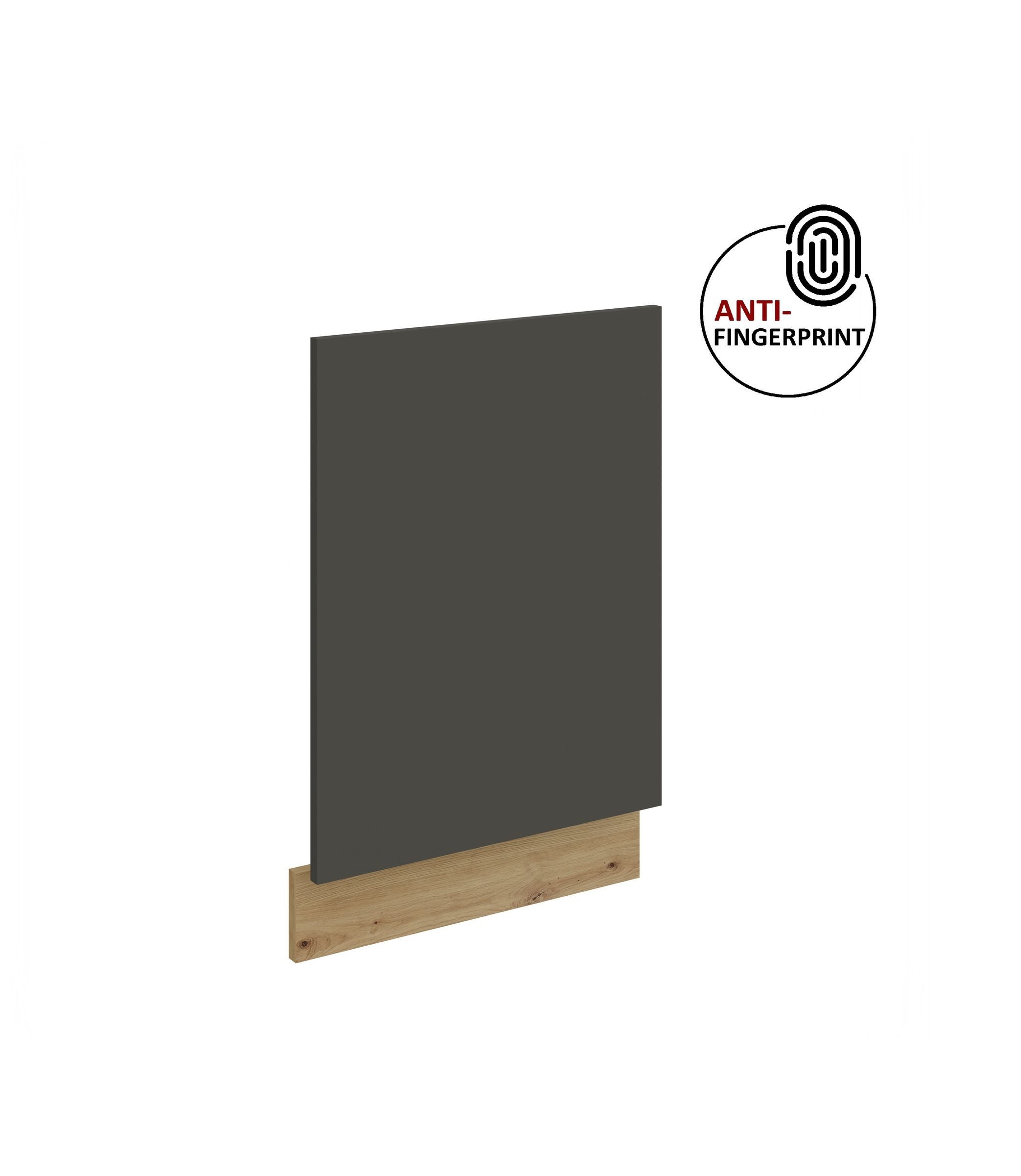 Küchen-Preisbombe Frontblende für integrierten Geschirrspüler 45 cm Küche ARIA Graphite matt (Frontblende Geschirrspüler integriert, 1 St), Modern