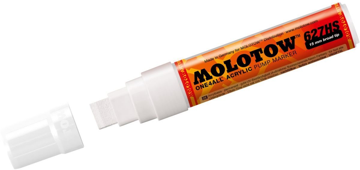 Thumbnail - MOLOTOW Permanentmarker Permanentmarker One4All 627 HS nachfüllbar 15mm signalweiß
