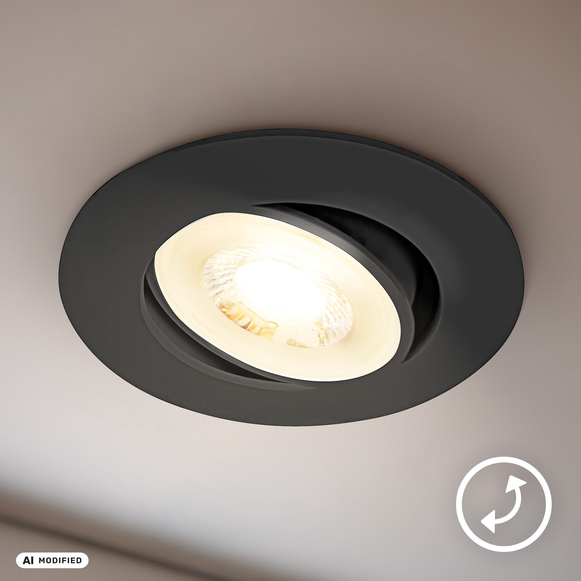Briloner Leuchten LED Einbauleuchte Einbaustrahler 3er Set Dimmbar Schwenkbar, Dimmbar, LED fest integriert, Warmweiß, 90x24 mm, Wohnzimmer, Flur