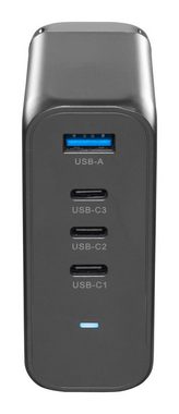 Cellularline Multipower Desk 150W Reiselader 4 Port GaN USB-Ladegerät (Apple iPhone, iPad, MacBook, Samsung Galaxy Tab, S23 S24, Google Pixel)