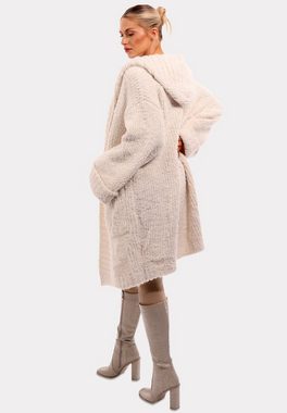 YC Fashion & Style Cardigan "Flauschige Komfort-Strickjacke 'Elegance' mit Großzügigem Schnitt" (1-tlg) in Unifarbe, mit Kapuze