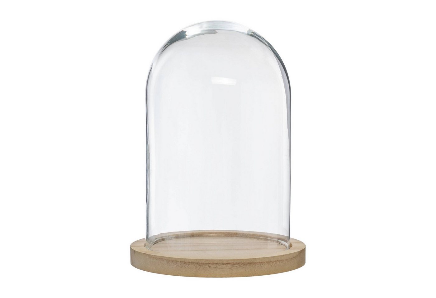 Atmosphera Créateur d'intérieur Dekoobjekt Deko-Glaskuppel, Ø 18 cm, mit Holzbasis (Deko-Objekt, Deko-Objekt)