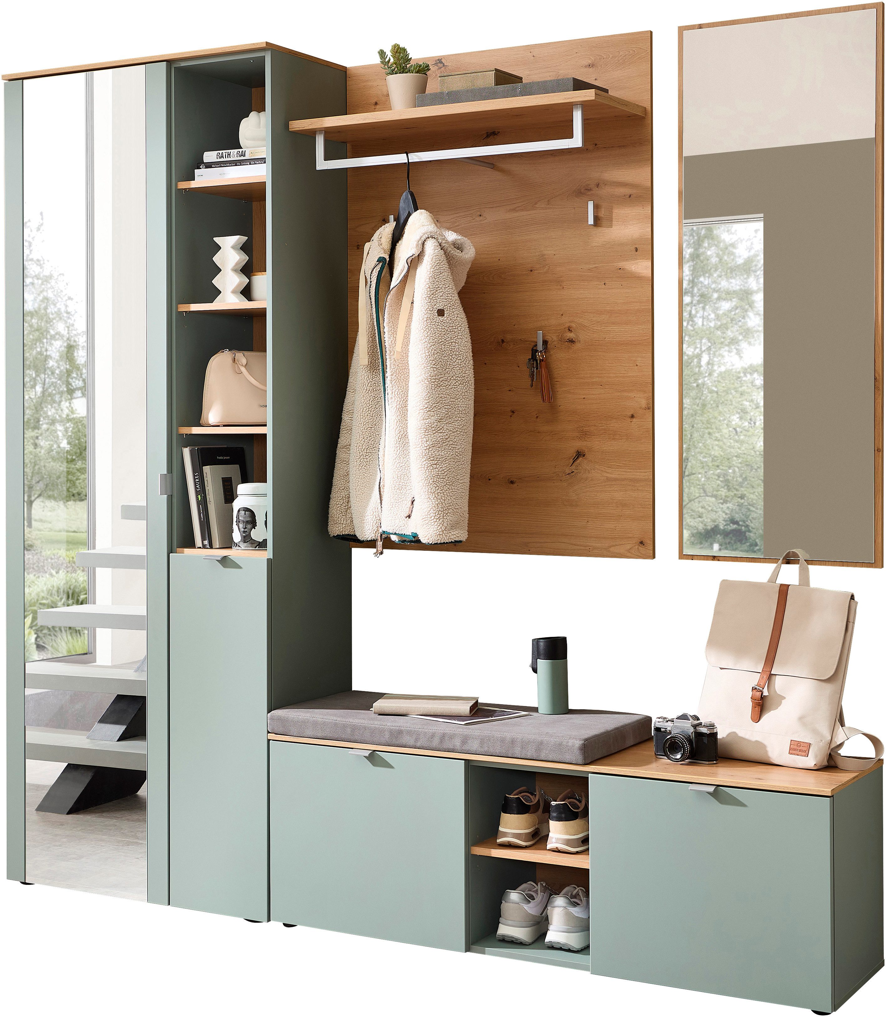 Innostyle Garderoben-Set Bari Garderobenprogarmm, BxHxT 206x202x38 cm, (Set, 4-St), Besteht aus 4 Typen