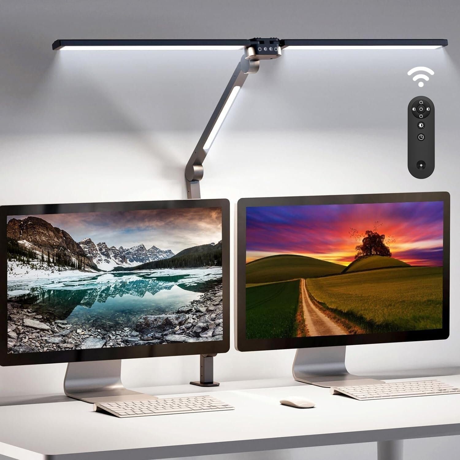 Sunicol LED Schreibtischlampe Dimmbare LED Schreibtischlampe, Doppelkopf Ti günstig online kaufen