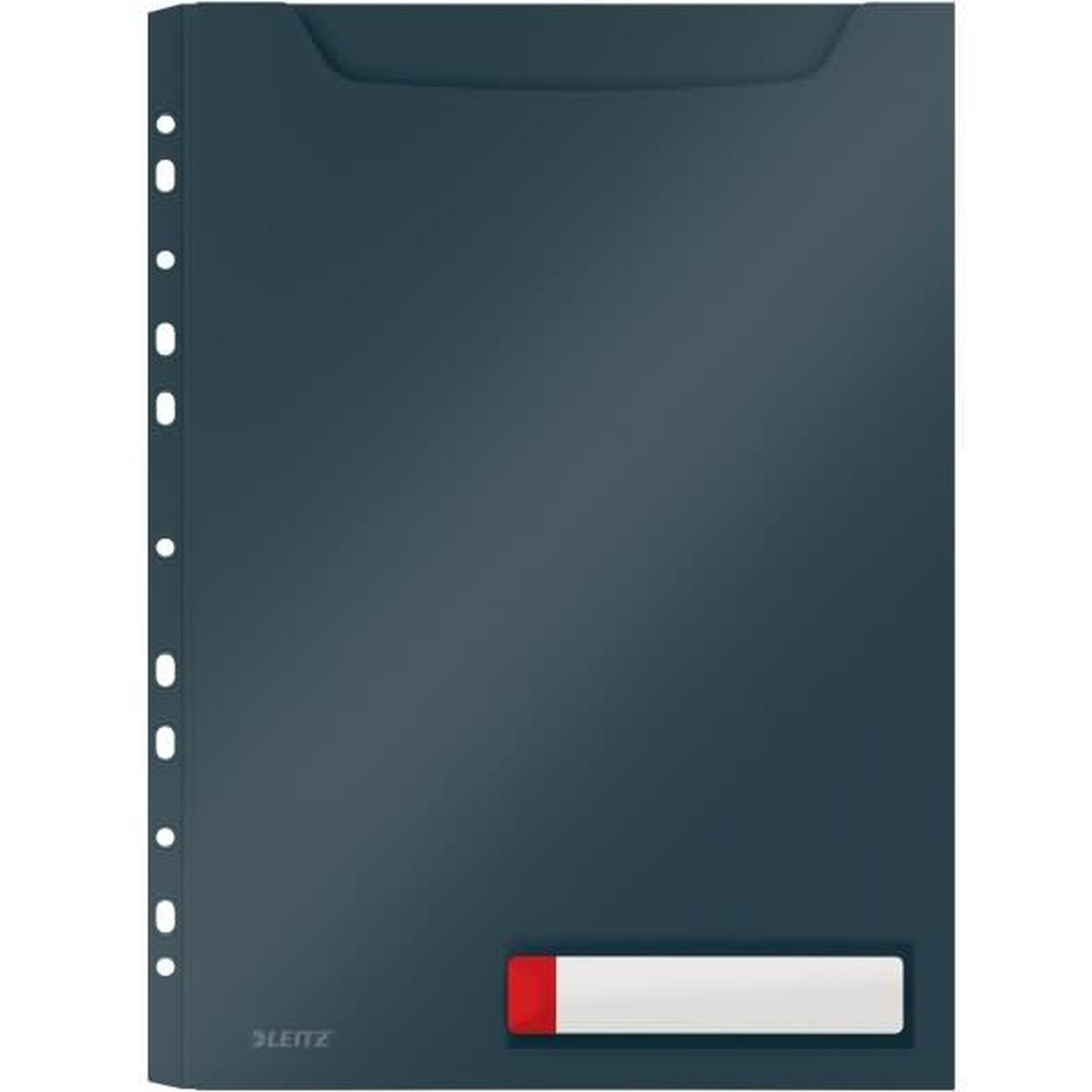 LEITZ Prospekthülle Prospekthülle Cosy A4 Maxi PP einklappbarer Lochrand VE=3 Stück grau