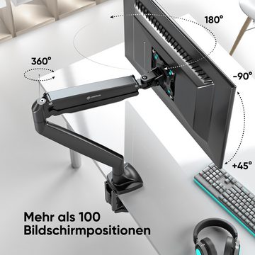 ONKRON designed to support VESA 75/100 Monitor Halterung 1 Monitor Arm schwenkbar für 13-32 Zoll Monitor-Halterung, (bis 32,00 Zoll, Monitor Stand, Monitor Stand Arm, Einarm, Monitor Halterung, Monitor Tischhalterung, Bildschirme bis zu 9kg max, Schwarz)