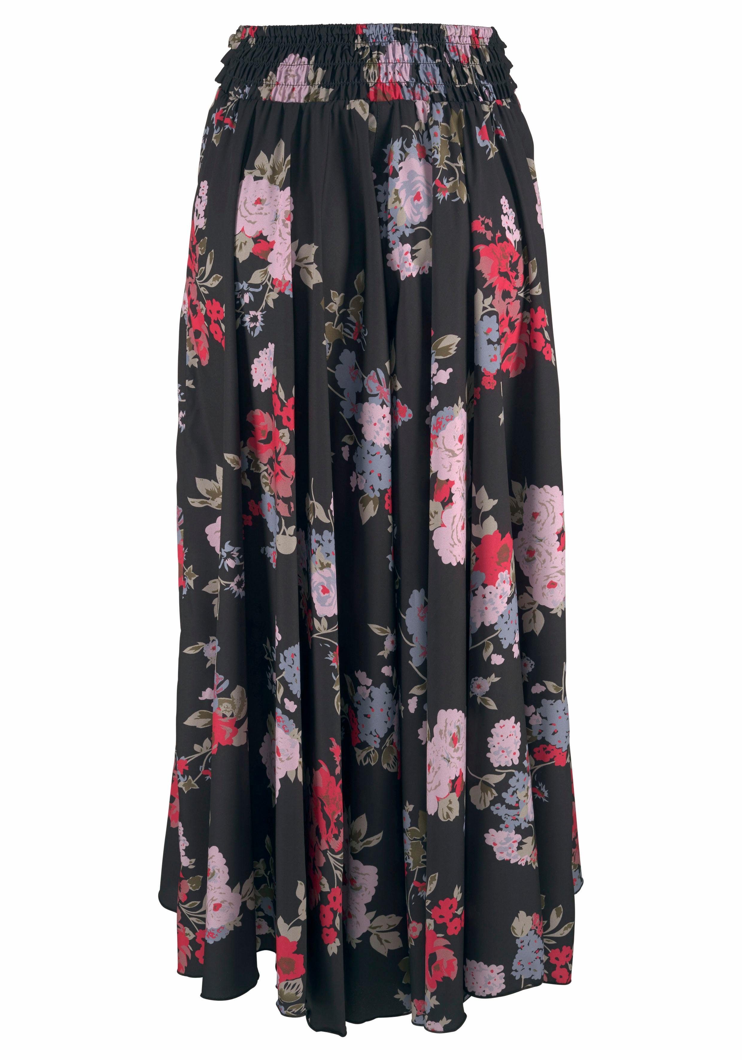 LASCANA Hosenrock mit extra weitem Bein mit Blumenprint, Culotte, weites Bein, luftige Sommerhose, Schlupfhose – Bild 4 von 5
