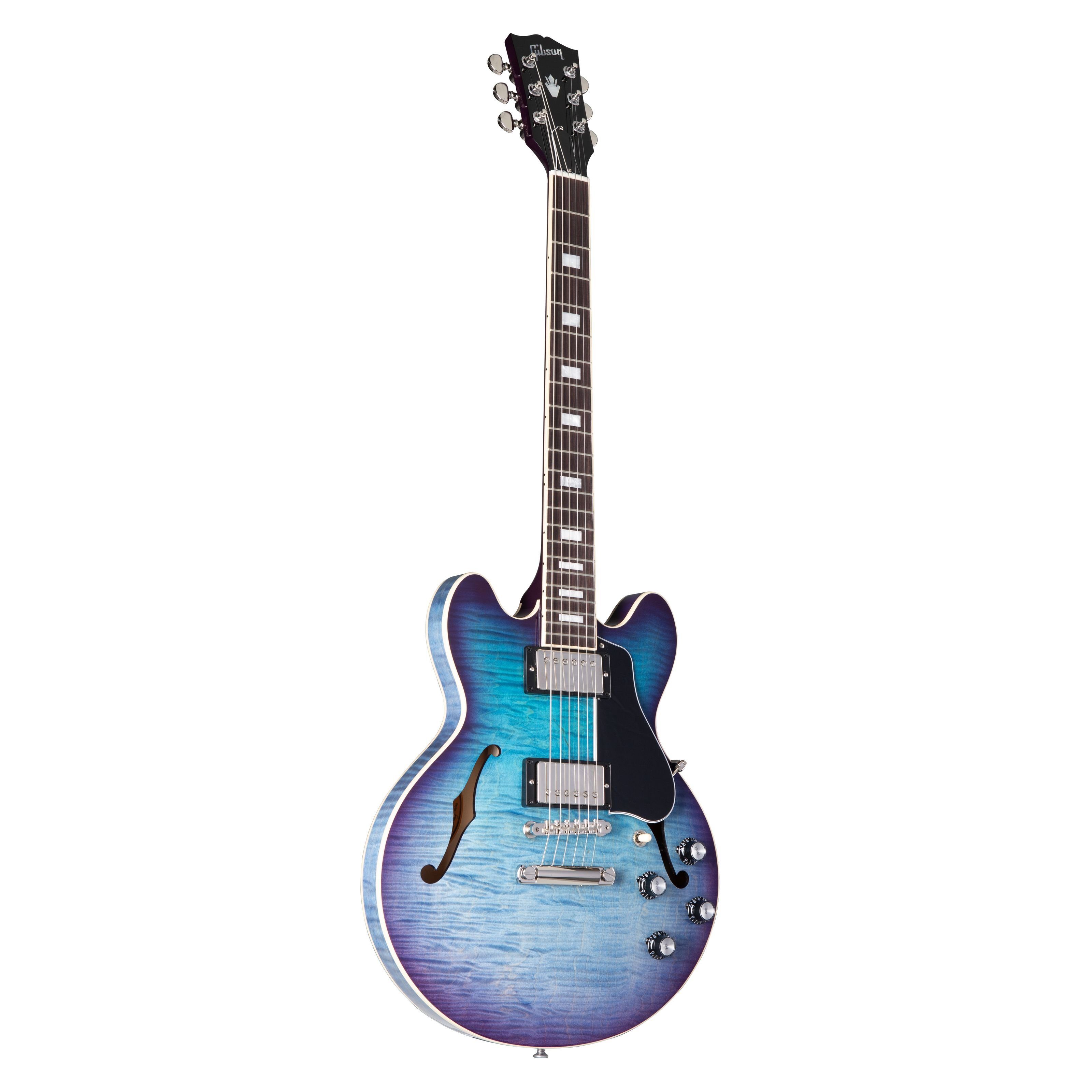 Gibson Halbakustik-Gitarre, Halb-Akustik Gitarren, Semi Hollow-Modelle, ES-339 Figured Blueberry Burst - Halbakustik Gitarre