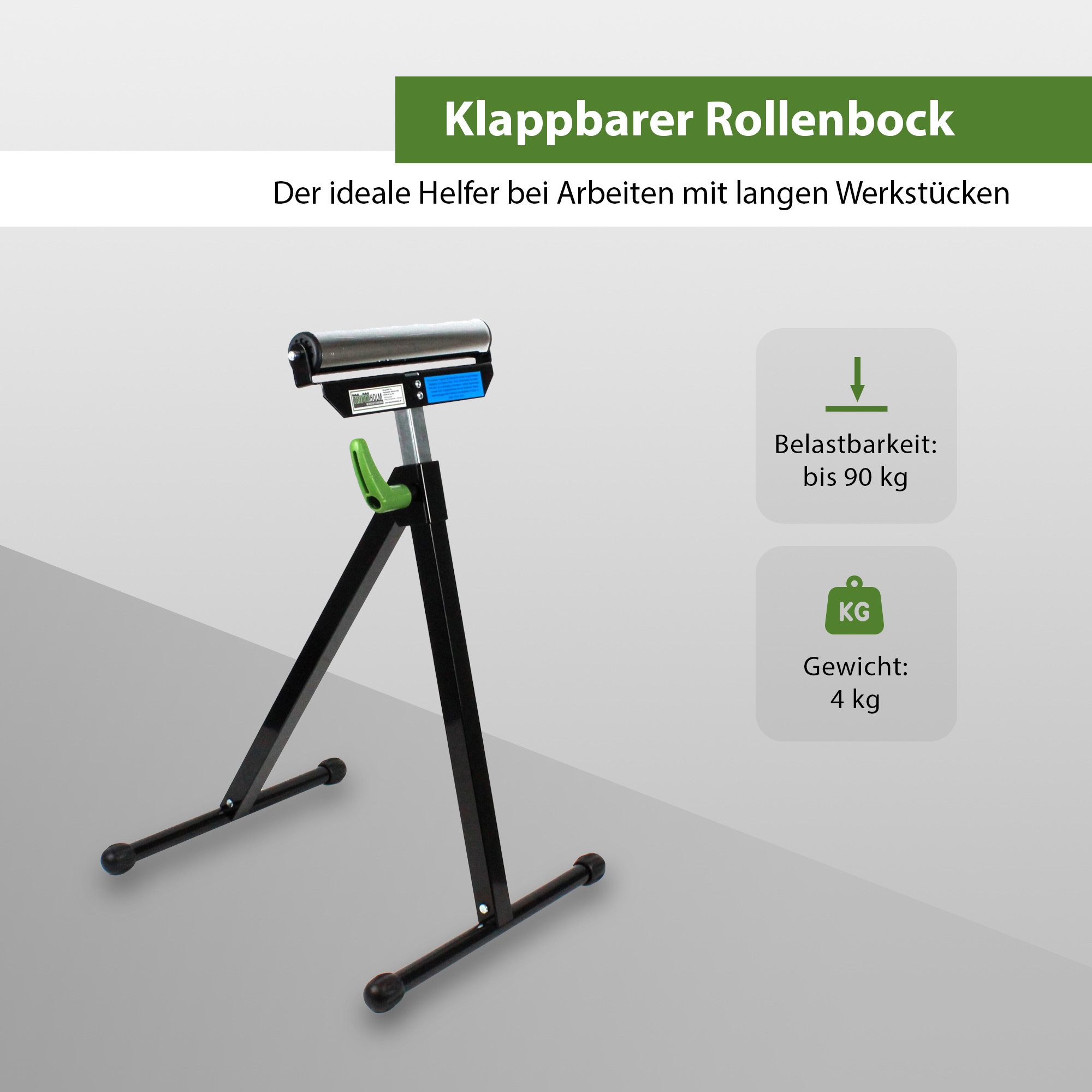 TRUTZHOLM Scaffold 2x Roller Stand 90 kg Height Adjustable up to 109cm 30 cm Roller Width, (Value Set), Foldable