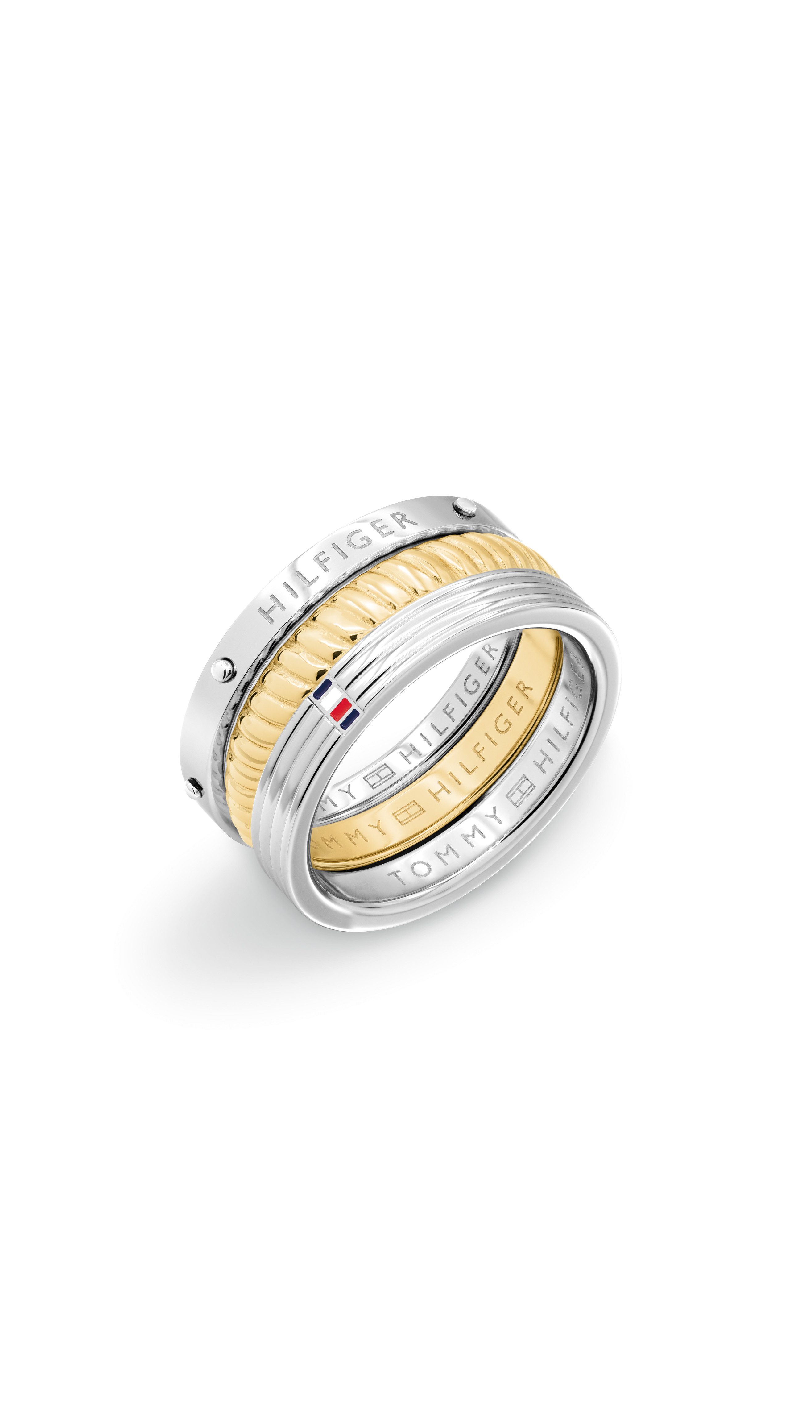 Tommy Hilfiger Fingerring Feminine Rope (Set, 3-tlg), Emaille