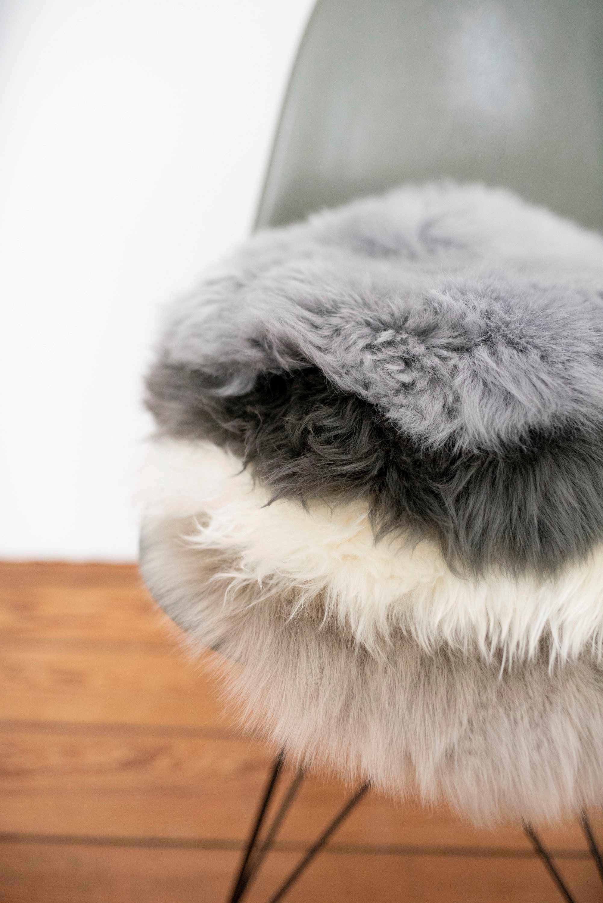 Heitmann Felle Stuhlkissen Lamm, Sitzauflage rund, Ø 45 cm, echtes Lammfell, waschbar, auch als 2er oder 4er Set