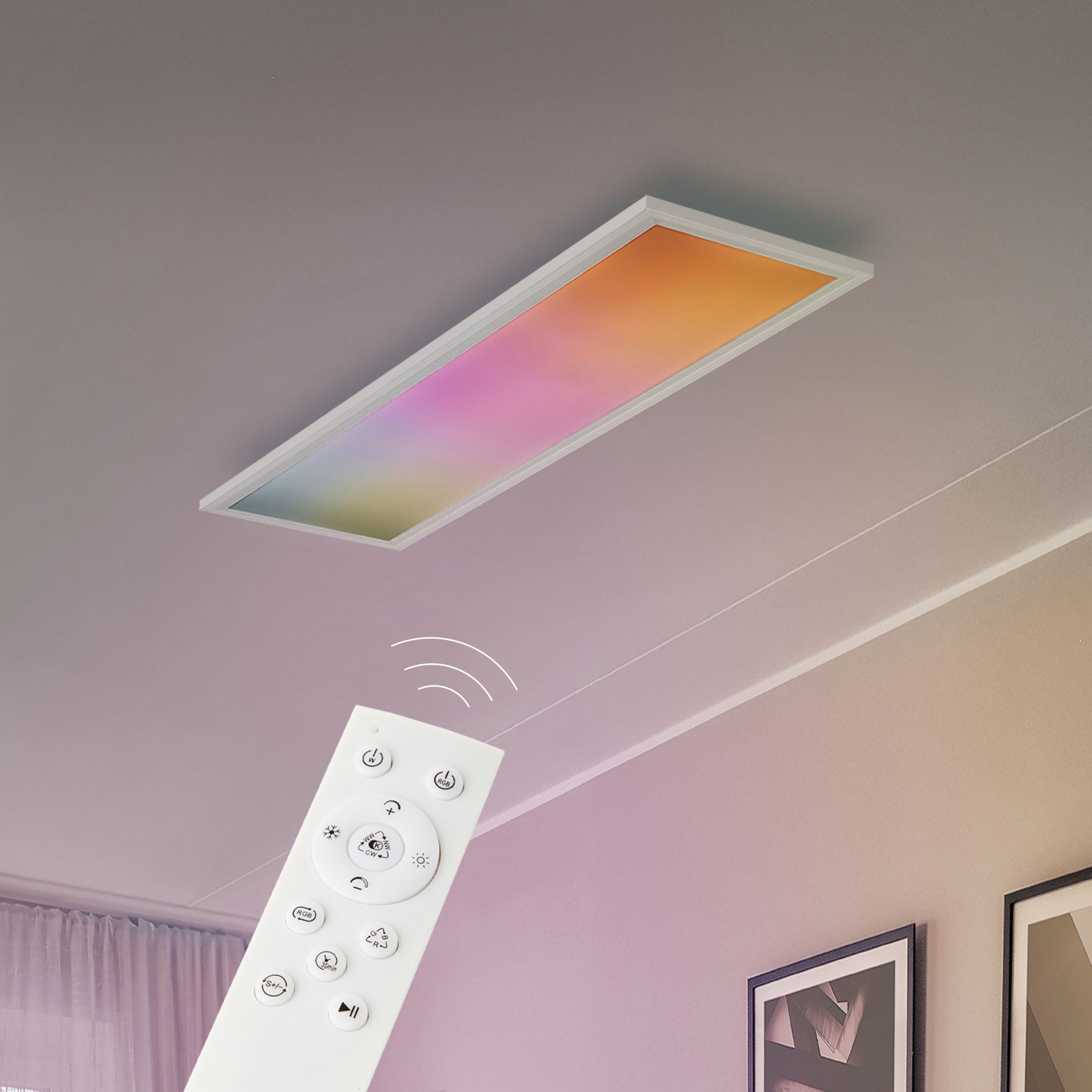 Lightbox LED Panel, CCT - über Fernbedienung, LED fest integriert, warmweiß - kaltweiß, LED-Paneel, digitales RGB, CCT, 80x20 cm, 2100 lm, 3000-6500K, dimmbar