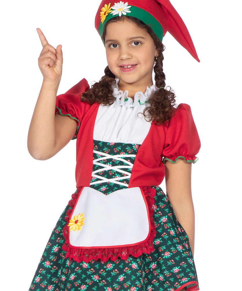 Karneval-Klamotten Kostüm Zwergen Kinder Mädchen Märchenzwerg hochwertig, buntes Zwerg Kinderkostüm Wichtel Gartenzwerg sieben Zwerge Kobold