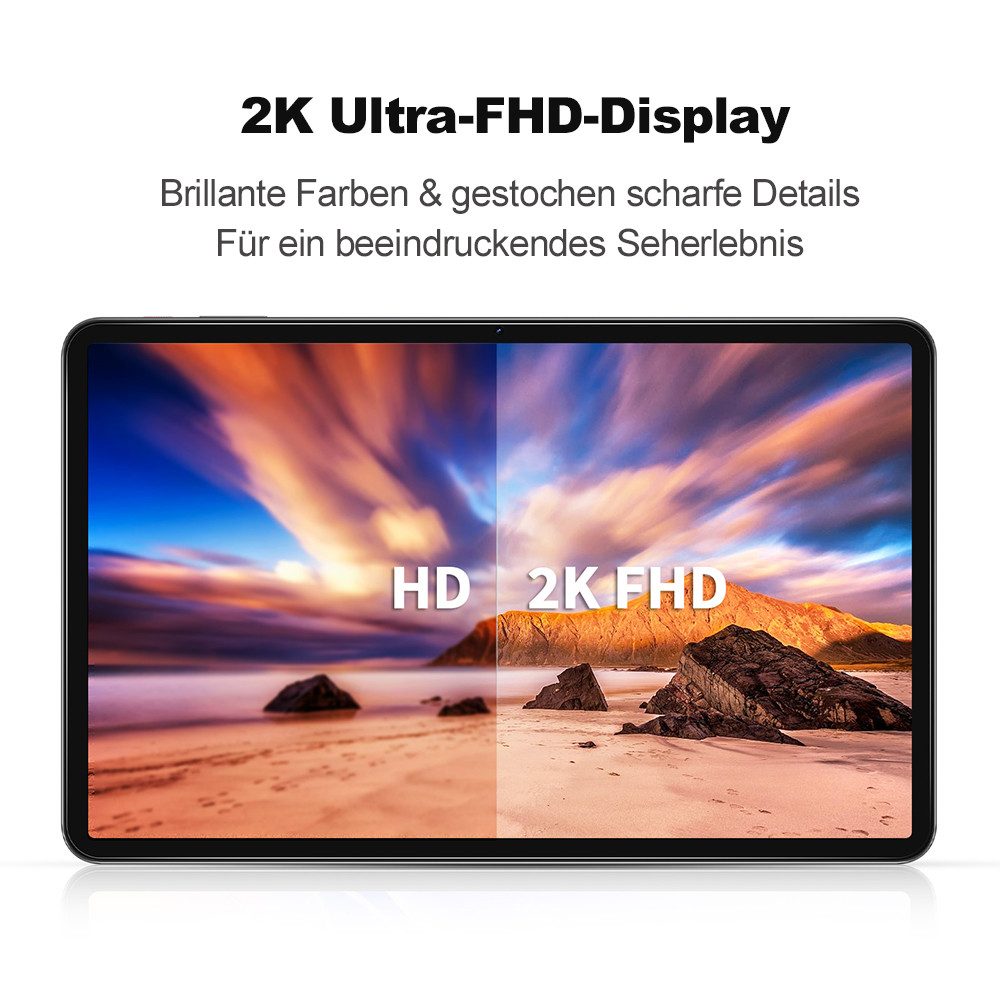 VASOUN TAB 16 Tablet,12 Zoll, Android Tablet,256 GB, 5G WiFi Tablet Tablet (12-Zoll-Tablet", 256 GB, (16(8+8)GB RAM,13MP Kamera,8000mAh) grau