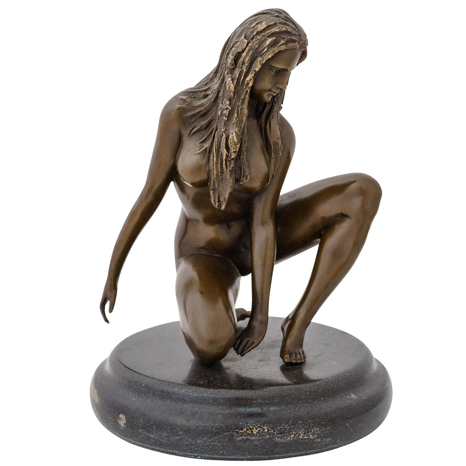 Aubaho Skulptur Bronzeskulptur Frau Erotik Kunst im Antik-Stil Bronze Figur Statue 20c