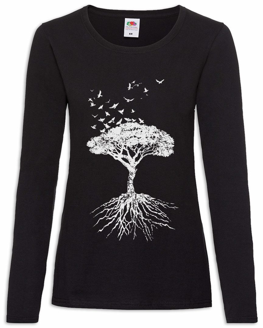 Langarmshirt Yggdrasil Tree Logo VII Damen Langarmshirt Arsen Celtic Irminsul Loki