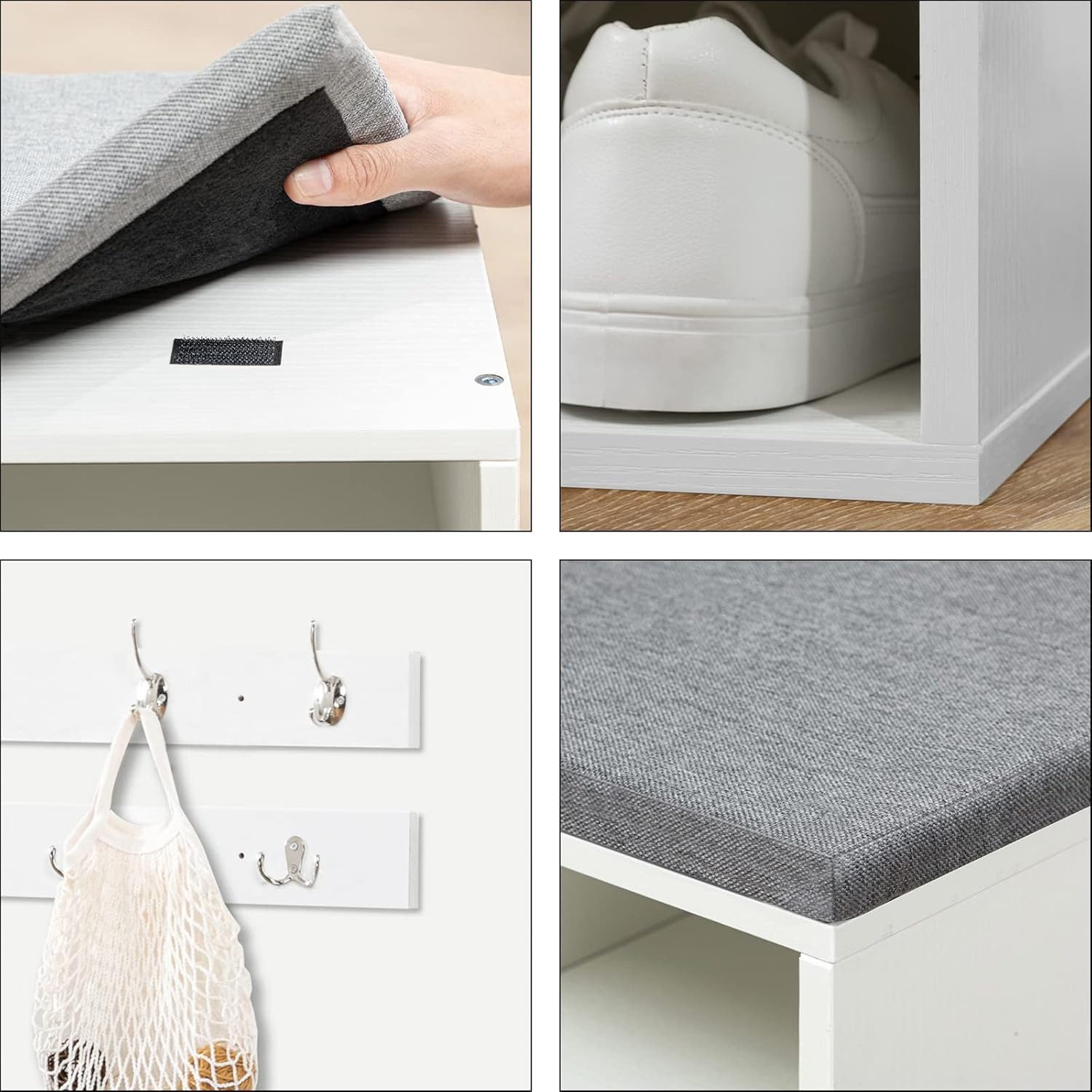 Hoobro Garderobe Wandgarderobe mit 9 Haken, Schuhschrank für Flur, Eingangsbereich – Bild 4 von 5