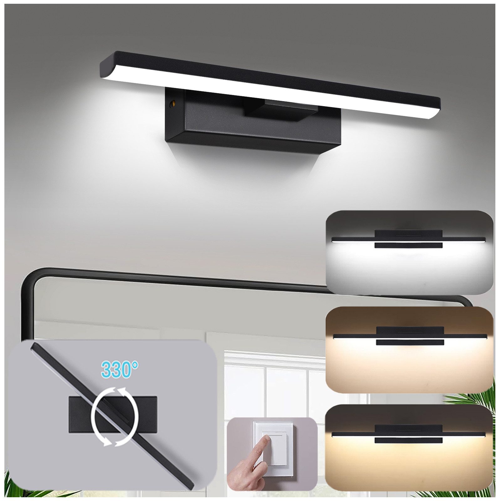 Jibenhome LED Wandleuchte Innen/Außen Aluminium-Wandleuchte 3 Farben Dimmba günstig online kaufen