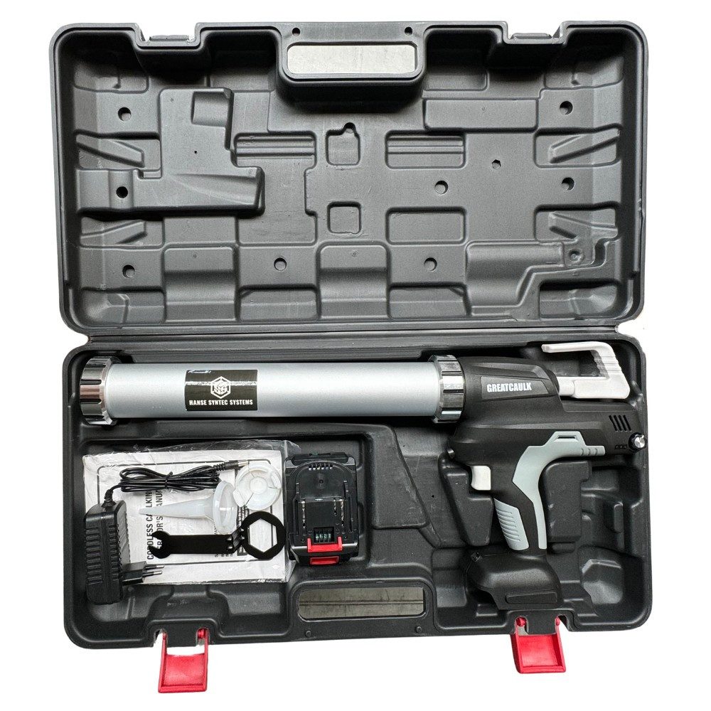 Hanse Syntec Systems Akku-Kartuschenpistole Akku-Kartuschenpresse, (5-tlg), Silber