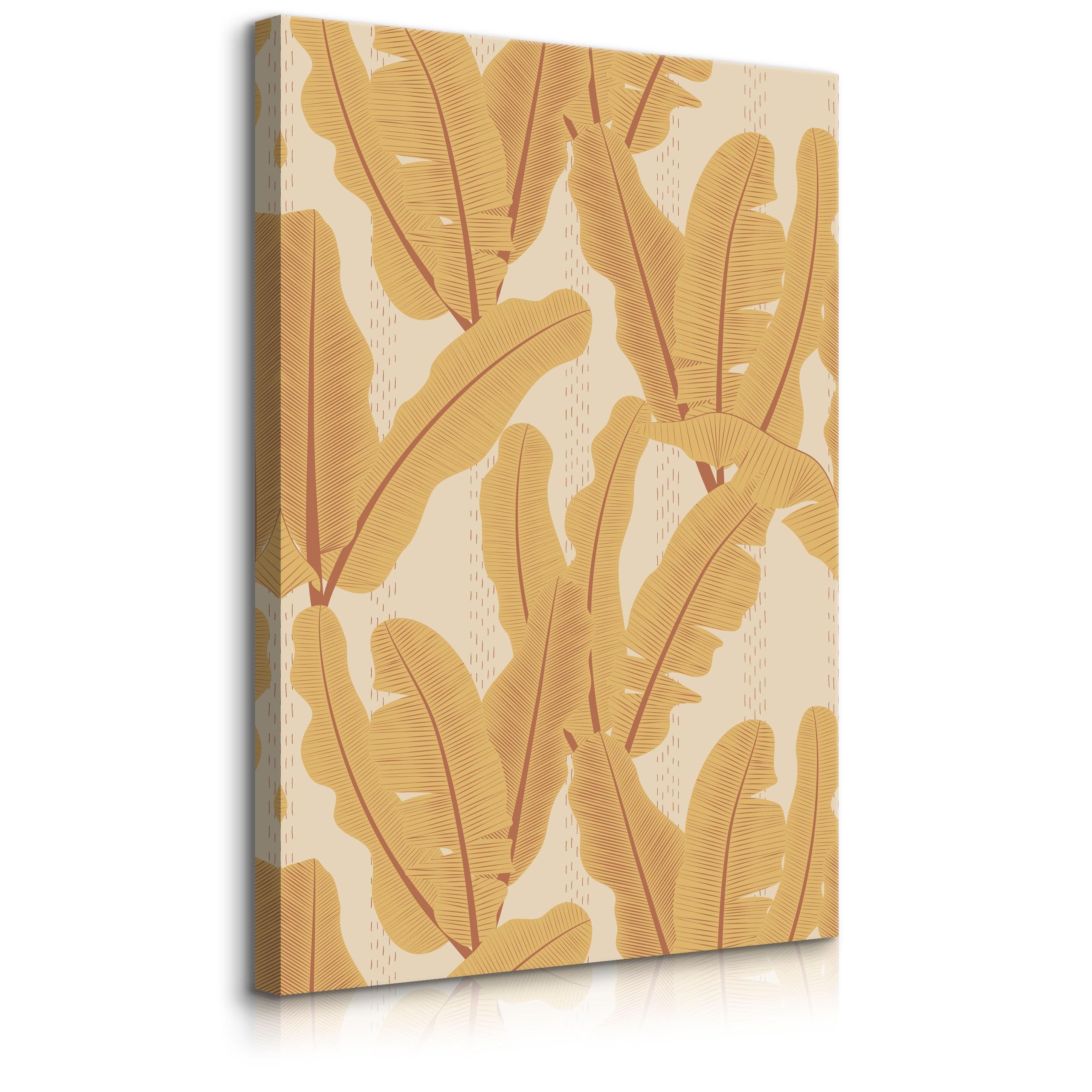 Muralo Leinwandbild Natur – Leinwandbild Wandbild Kunstdruck Wohnzimmer, Blumen (1 St), Exotische Blätter, 20 x 30 cm, aufhängefertig